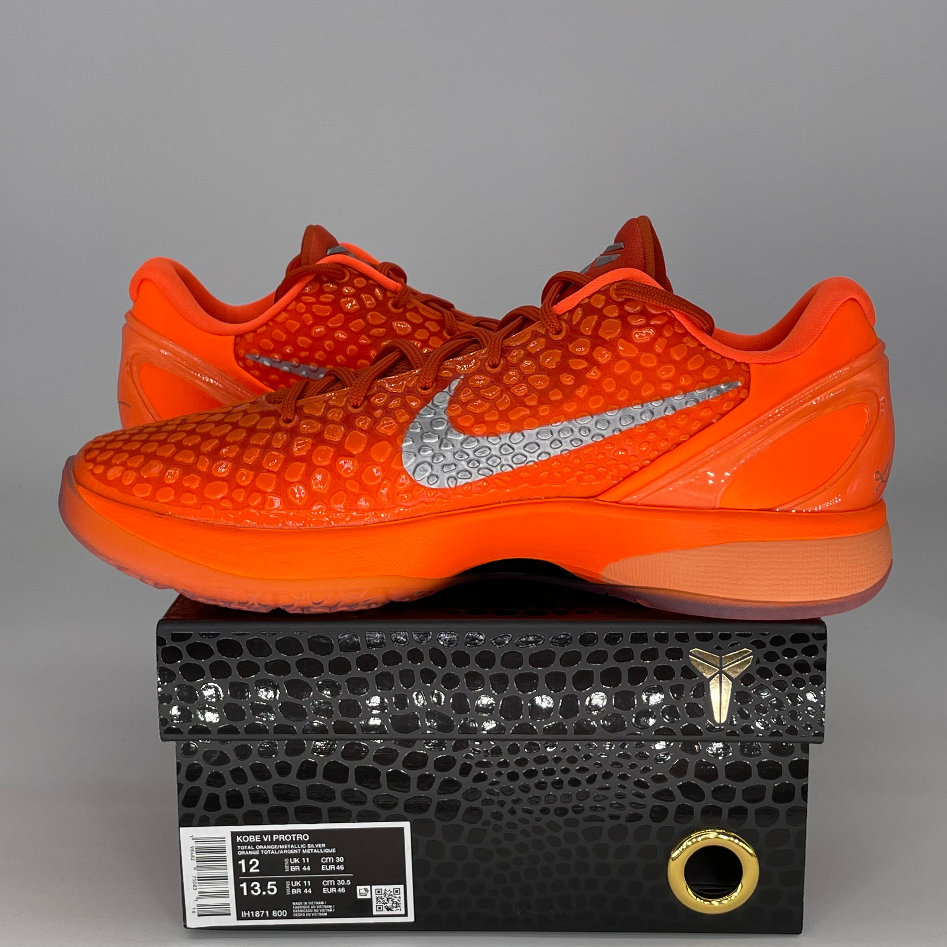 NIKE KOBE 6 PROTRO TOTAL ORANGE IH1871-800 SIZE 12/13.5W