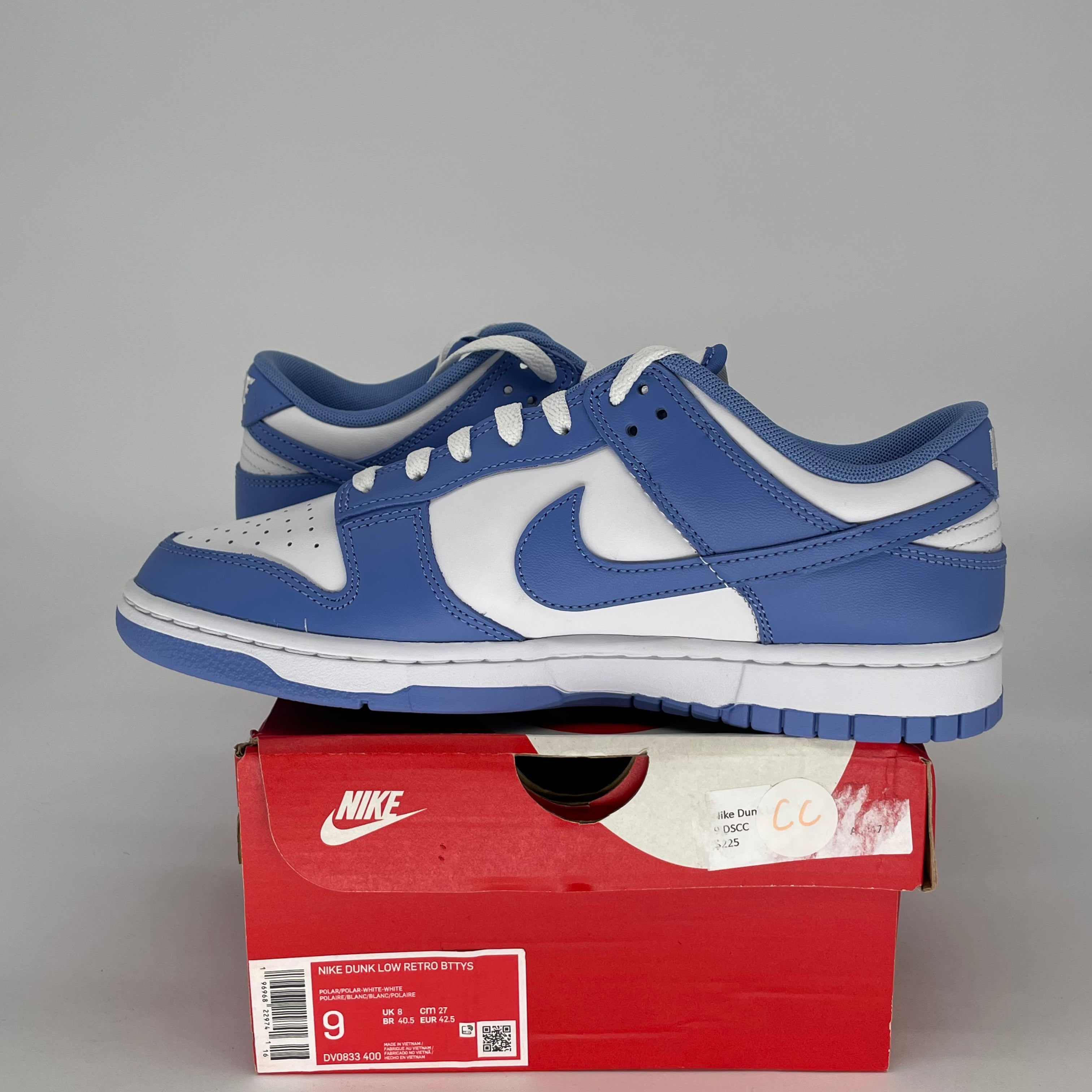 NIKE DUNK LOW POLAR BLUE DV0833-400 SIZE 9/10.5W