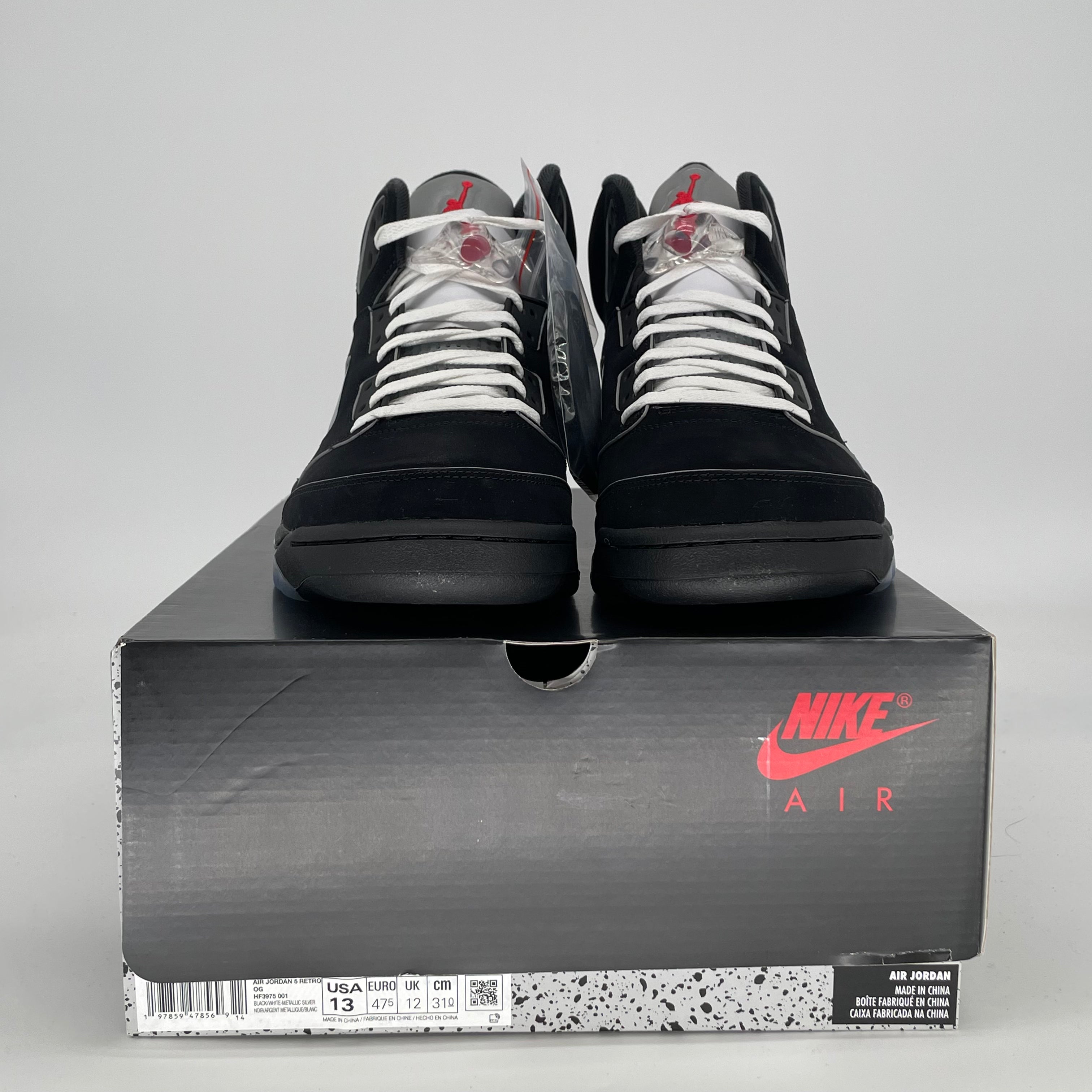 AIR JORDAN 5 BLACK METALLIC REIMAGINED HF3975-001 SIZE 13/14.5W