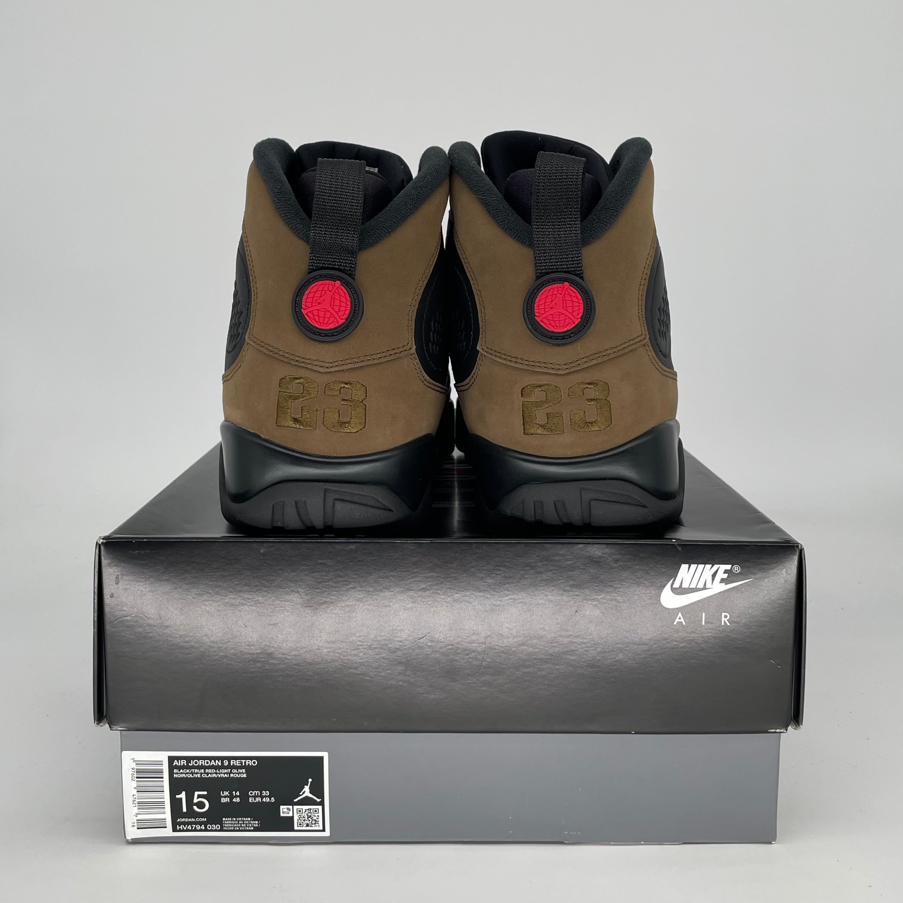 AIR JORDAN 9 OLIVE HV4794-030 SIZE 15/16.5W