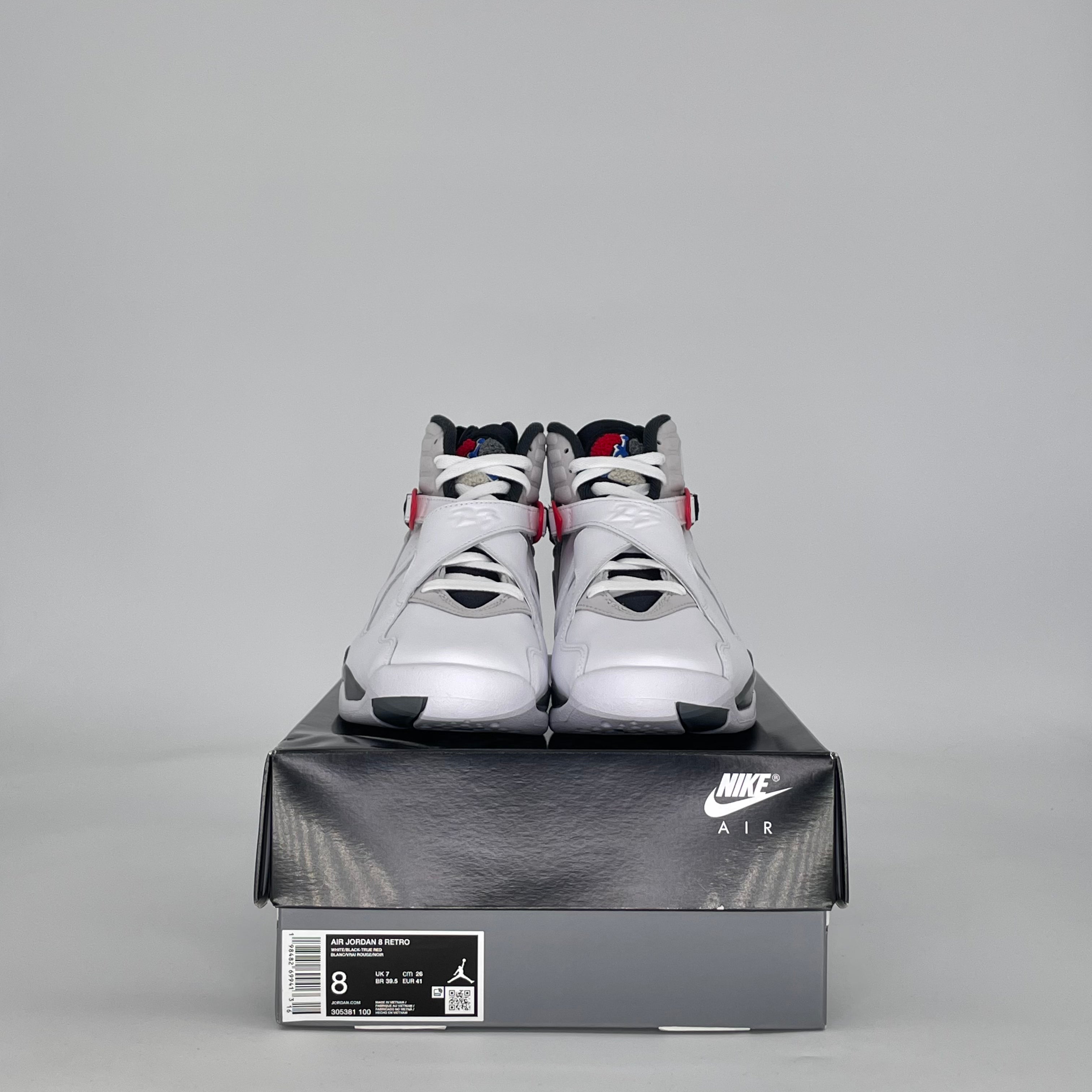 AIR JORDAN 8 WHITE TRUE RED (2025) 305381-100 SIZE 8/9.5W