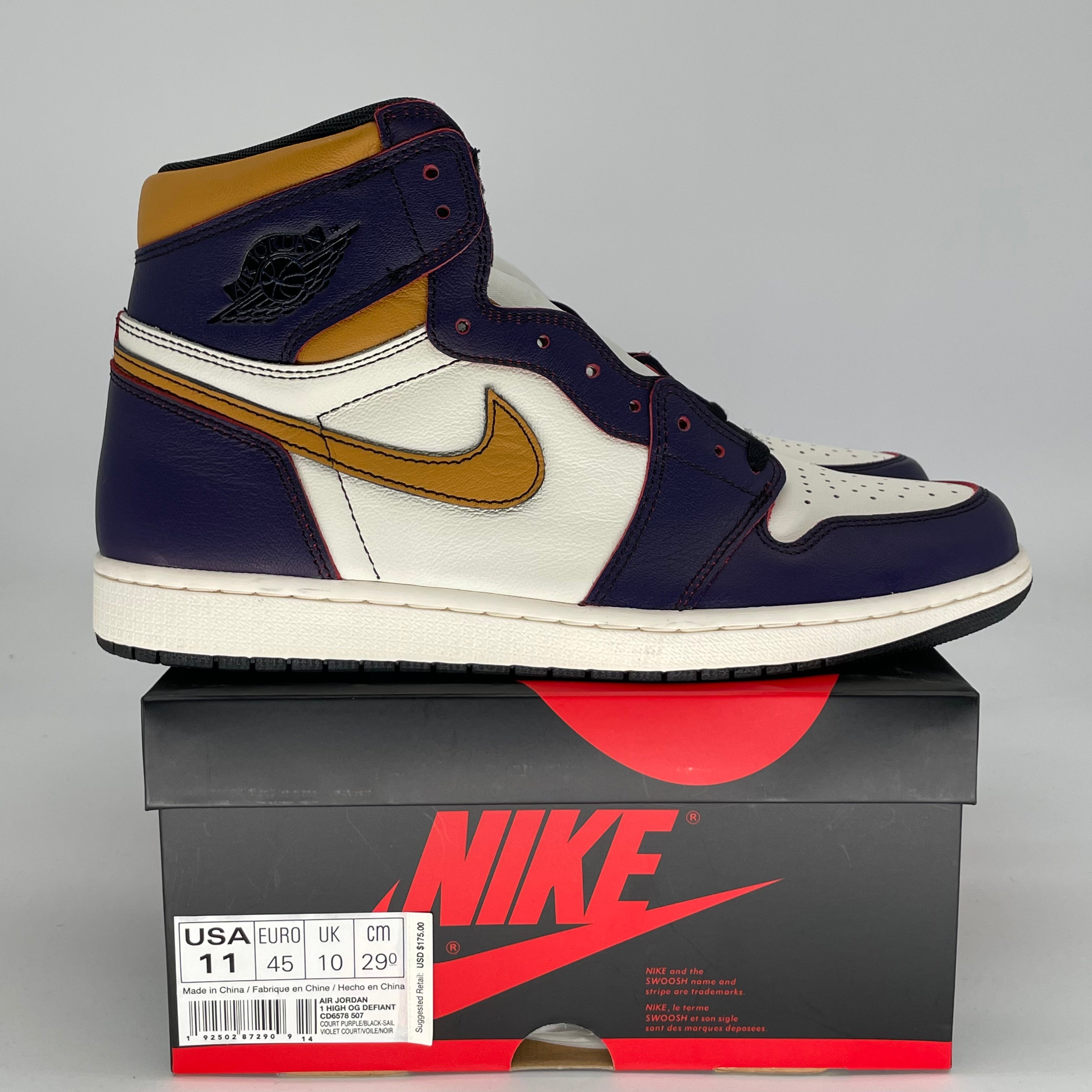 AIR JORDAN 1 DEFIANT SB LA TO CHICAGO CD6578-507 SIZE 11/12.5W