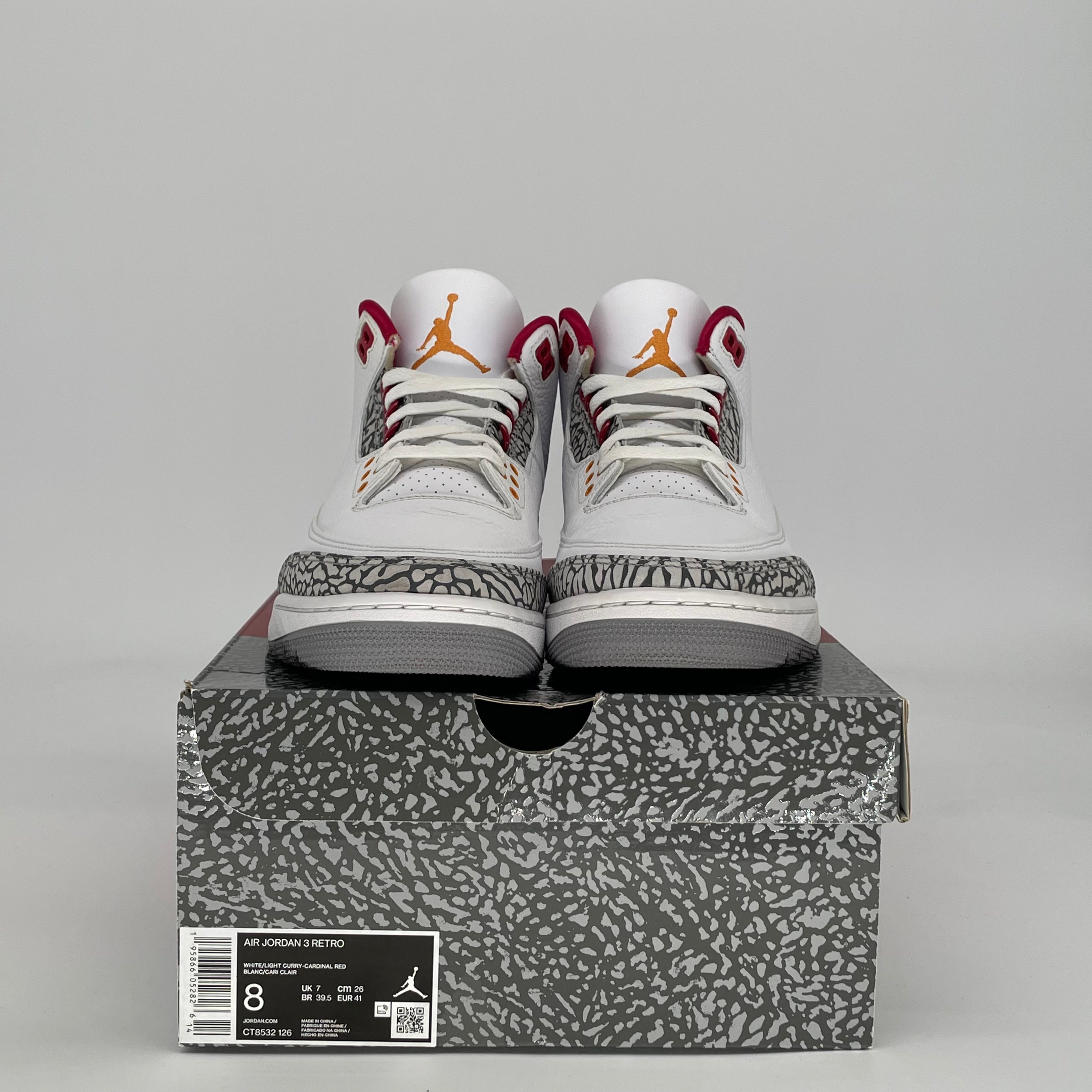 AIR JORDAN 3 CARDINAL RED CT8532-126 SIZE 8/9.5W