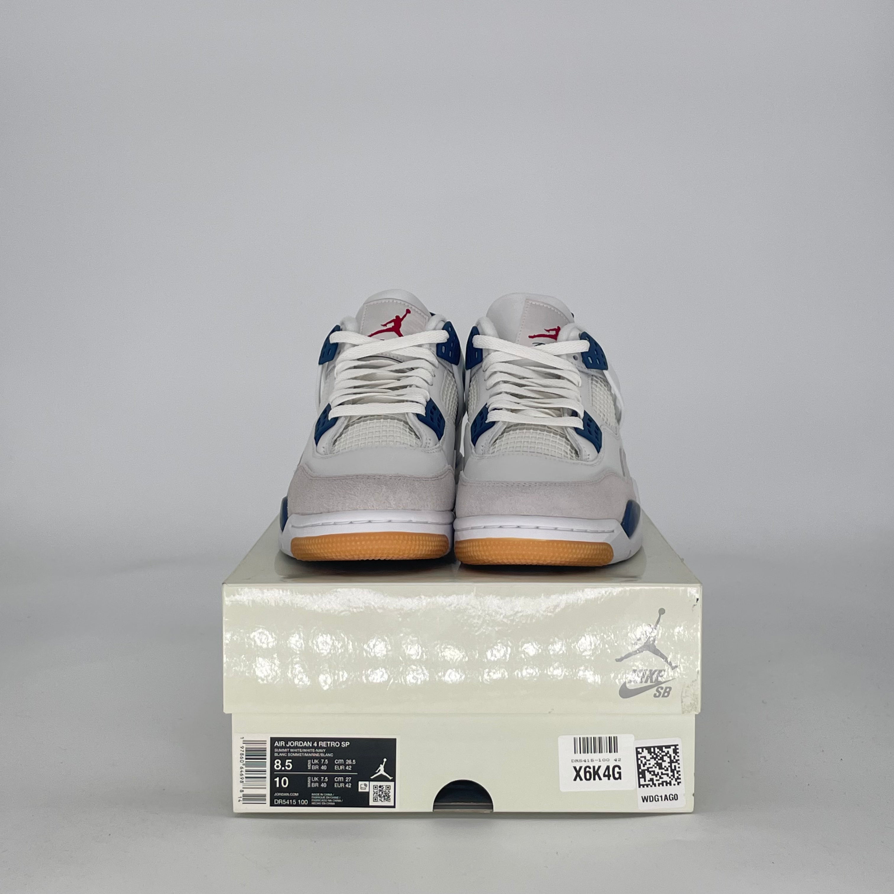 AIR JORDAN 4 SB NAVY DR5415-100 SIZE 8.5/10W