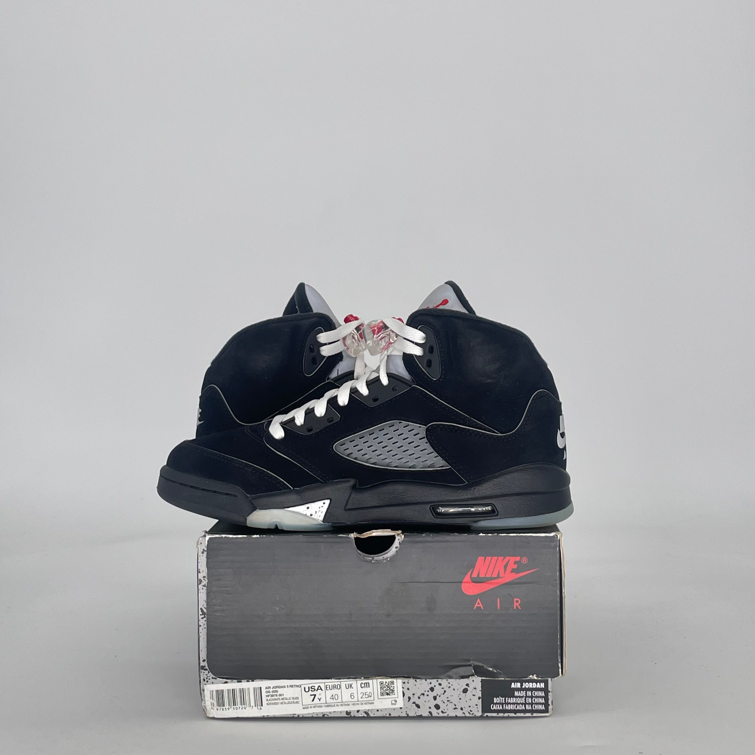 AIR JORDAN 5 BLACK METALLIC REIMAGINED HF3976-001 SIZE 7/8.5W GS