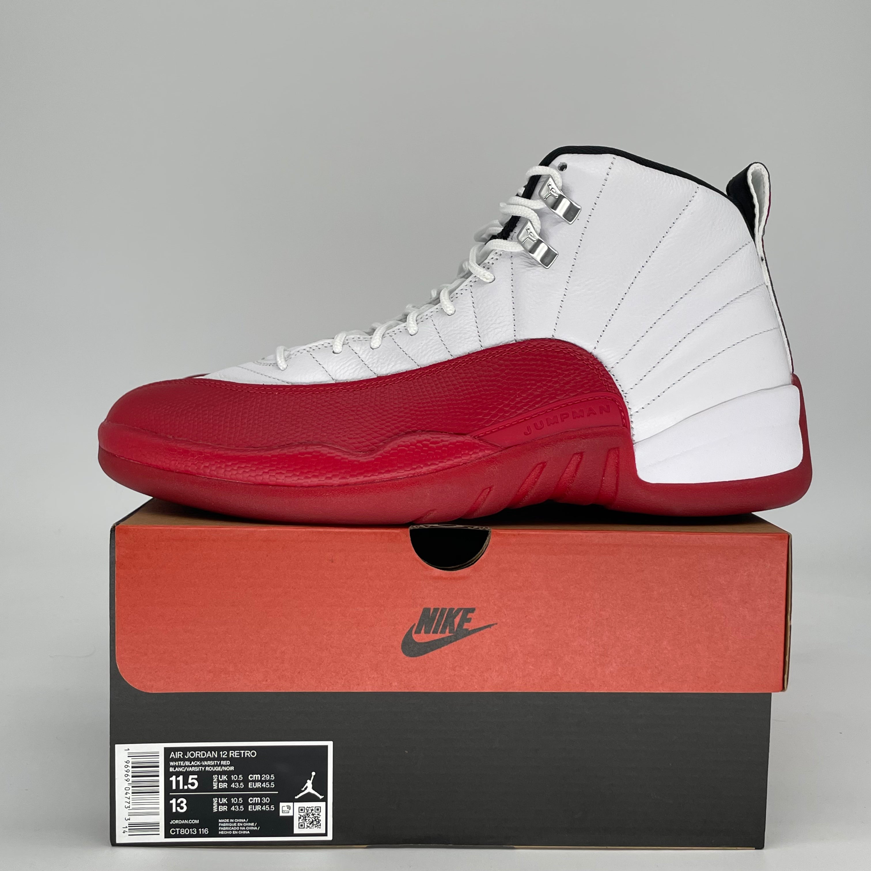 AIR JORDAN 12 CHERRY CT8013-116 SIZE 11.5/13W