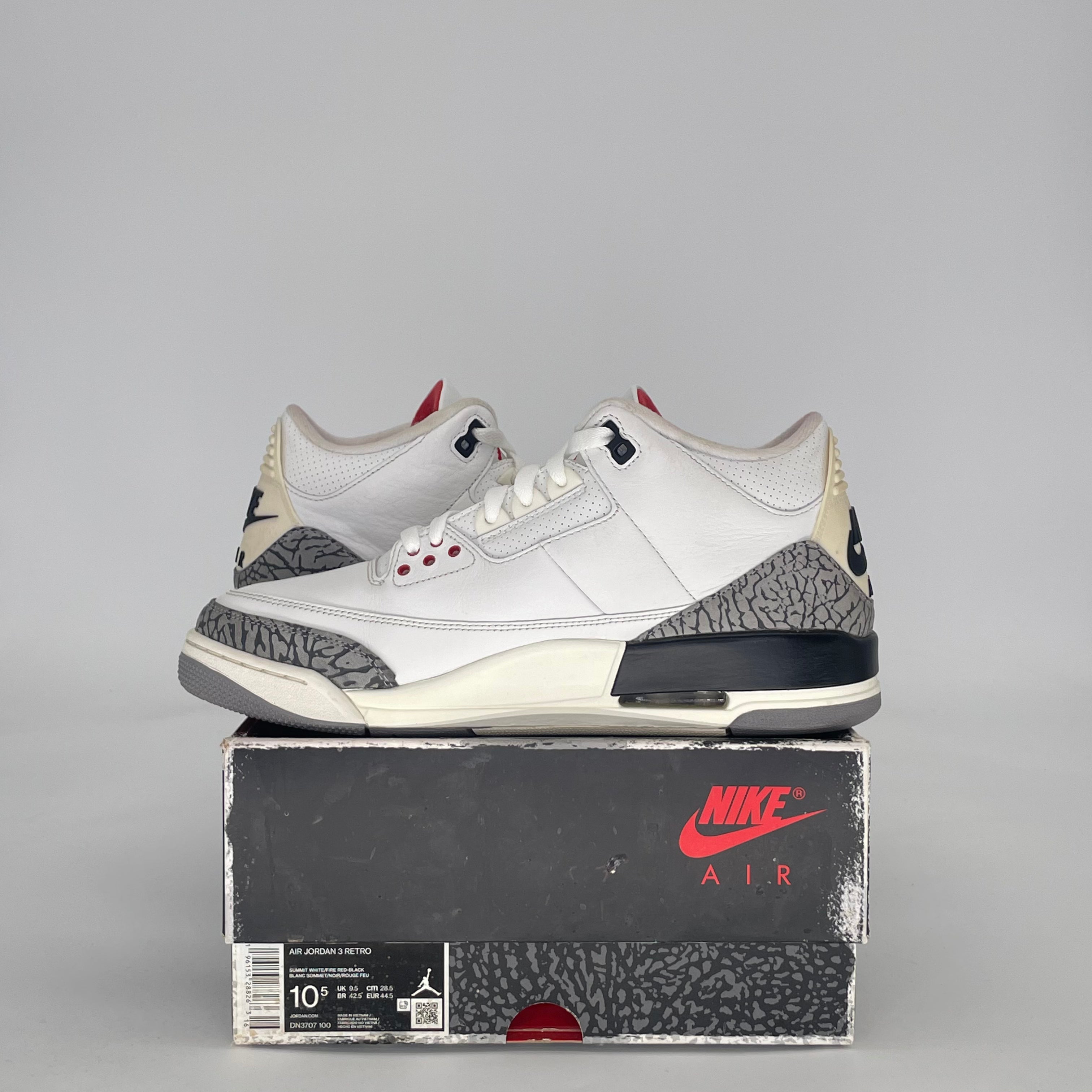 AIR JORDAN 3 WHITE CEMENT REIMAGINED DN3707-100 SIZE 10.5/12W
