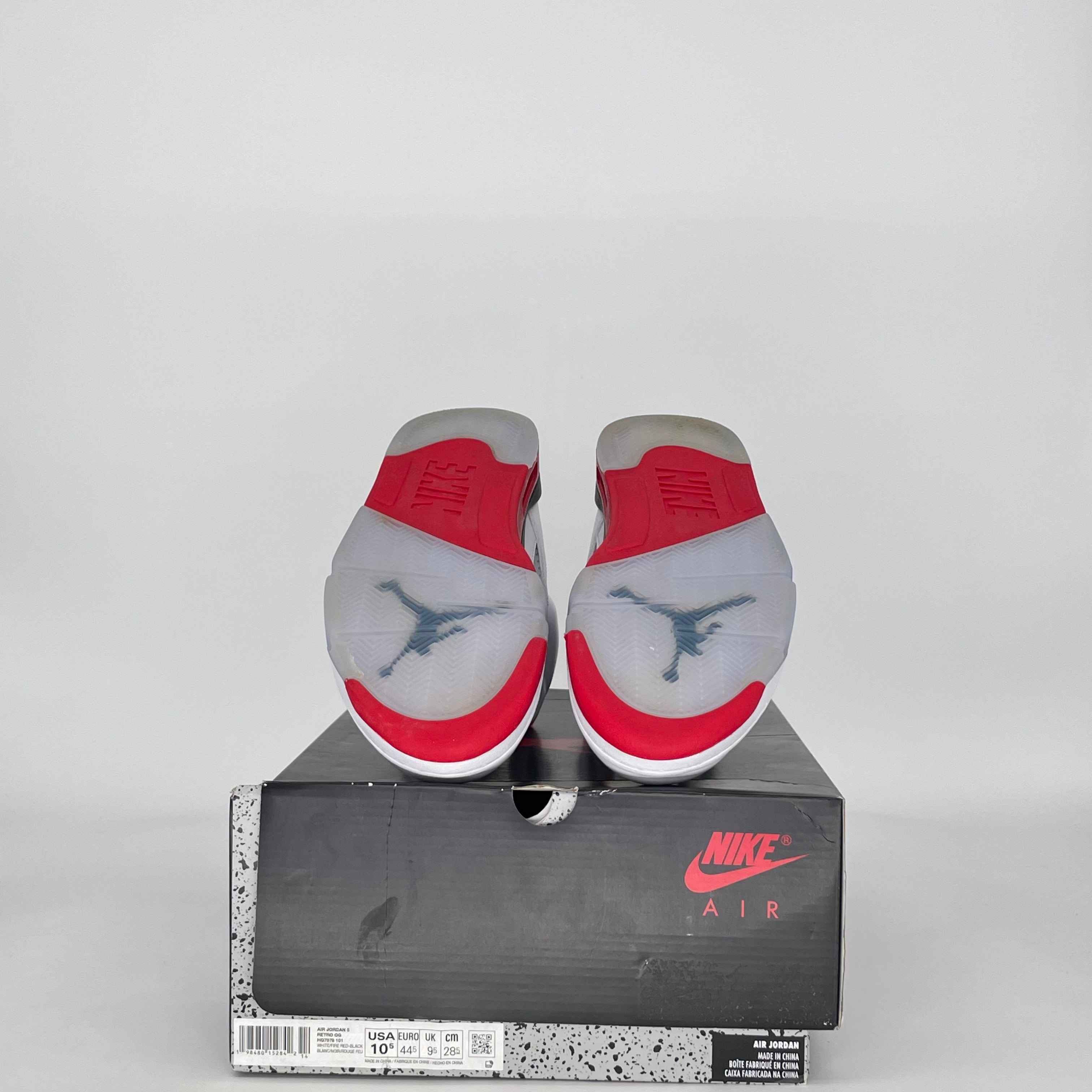 AIR JORDAN 5 FIRE RED BLACK TONGUE HQ7978-101 SIZE 10.5/12W