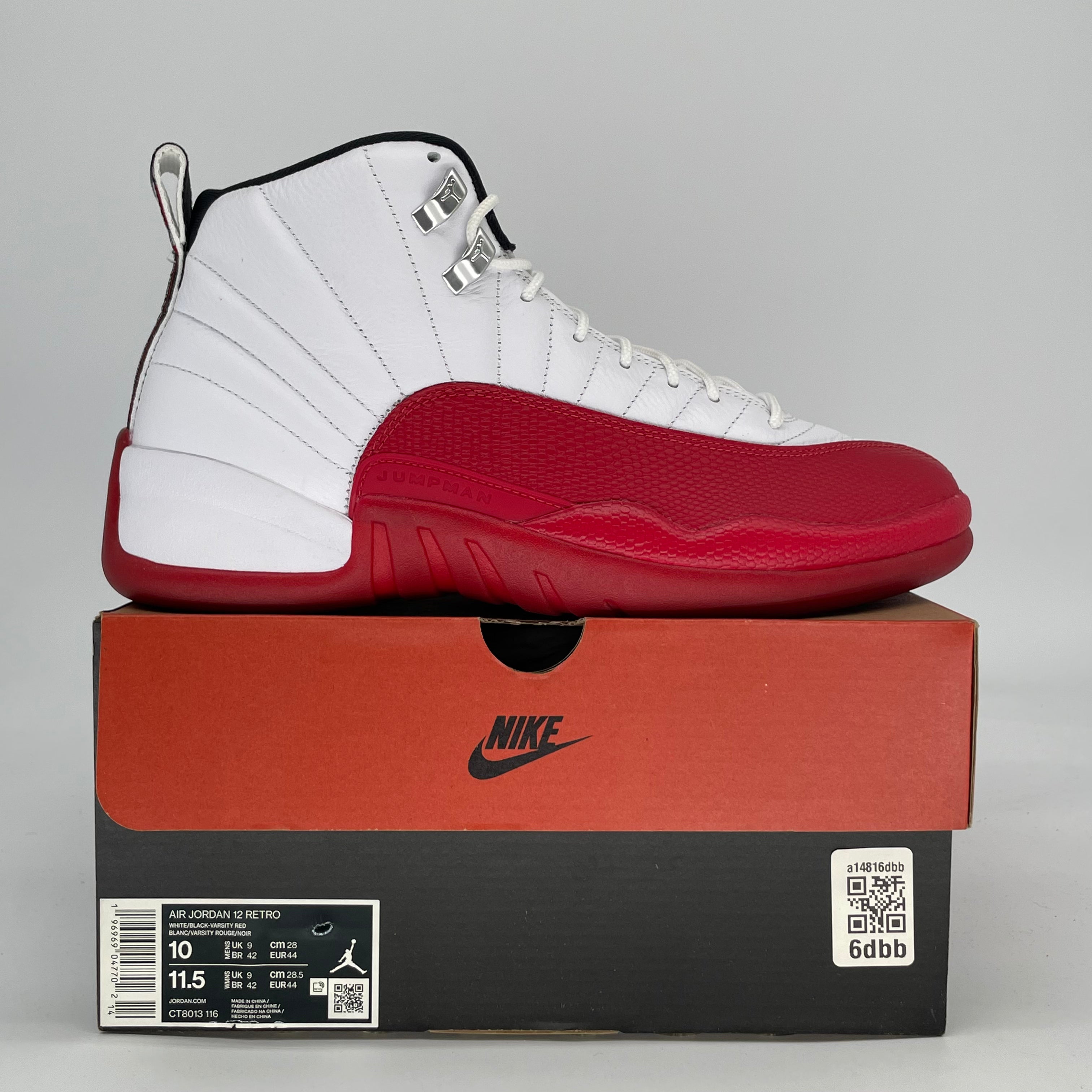 AIR JORDAN 12 CHERRY CT8031-116 SIZE 10/11.5W