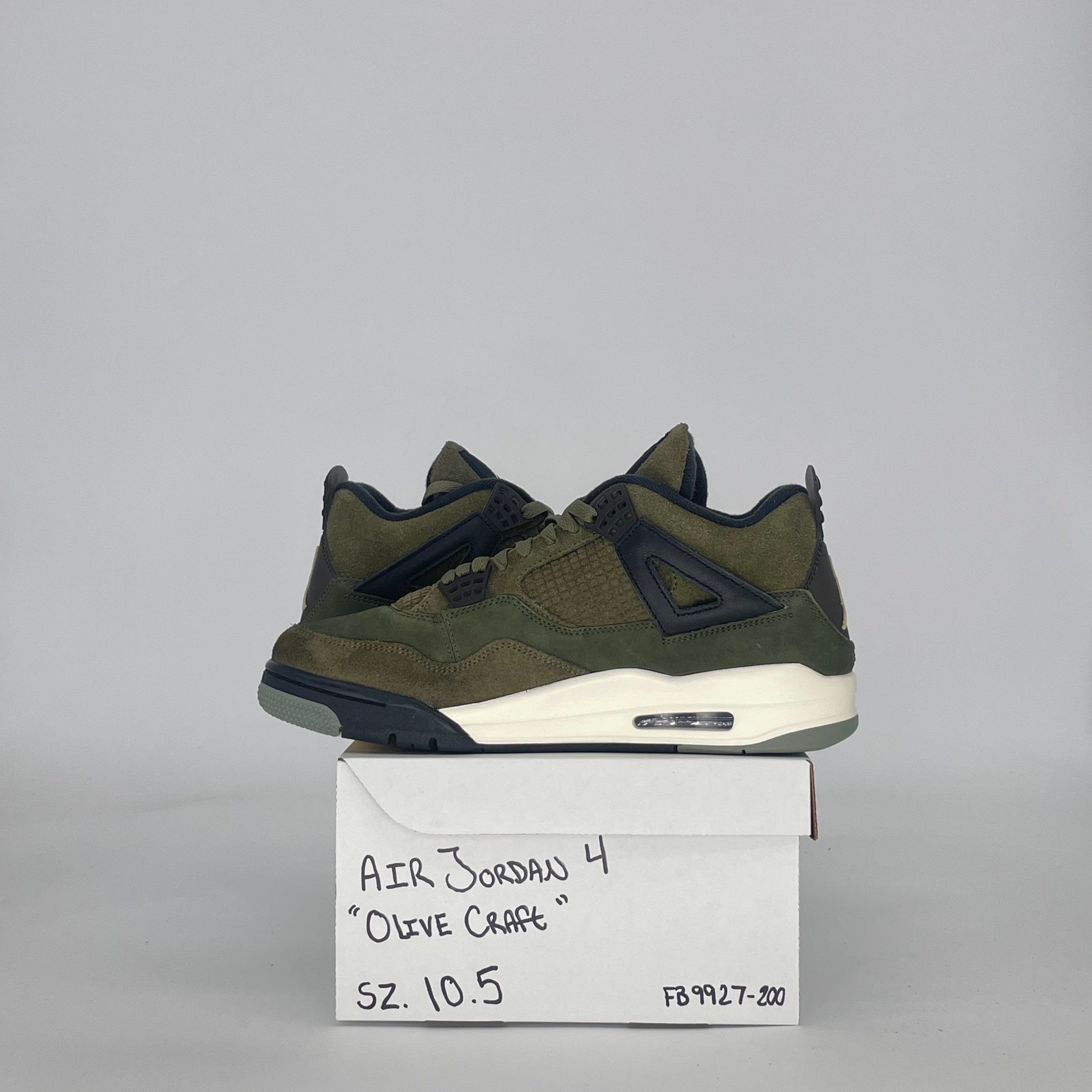 AIR JORDAN 4 CRAFT MEDIUM OLIVE FB9927-200 SIZE 10.5/12W