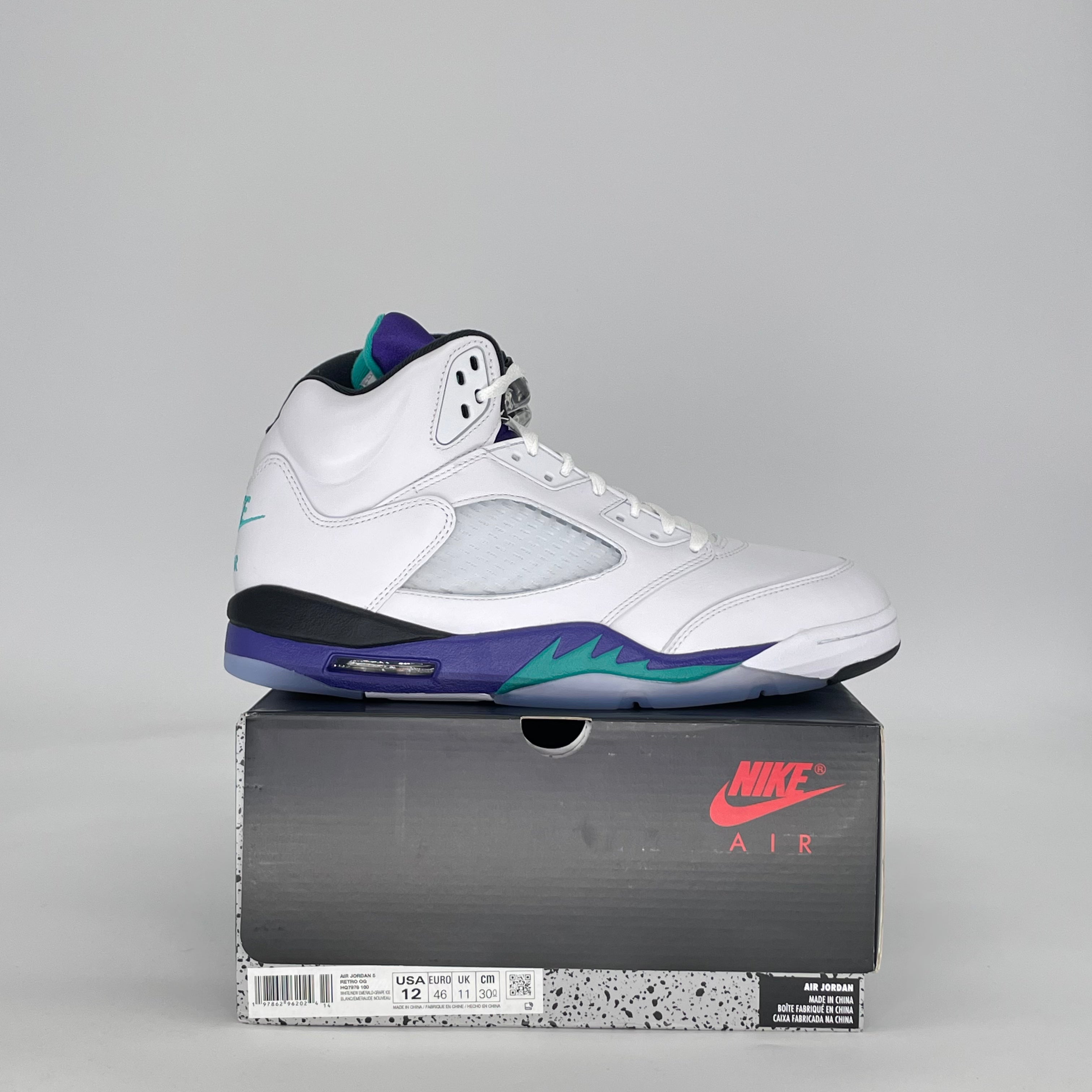 AIR JORDAN 5 GRAPE HQ7978-100 SIZE 12/13.5W