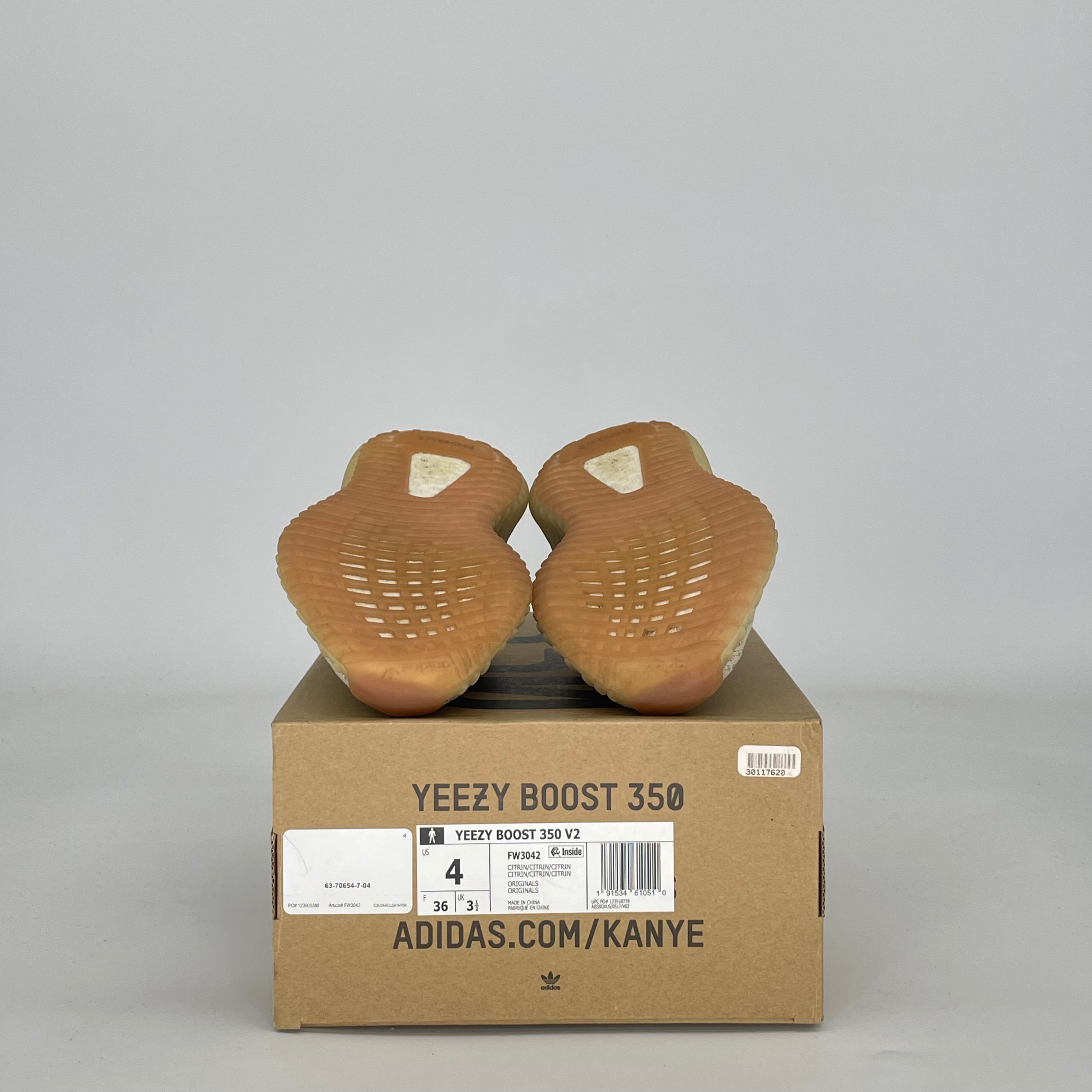ADIDAS YEEZY BOOST 350 V2 CITRIN (NON-REFLECTIVE) FW3042 SIZE 4/5.5W GS