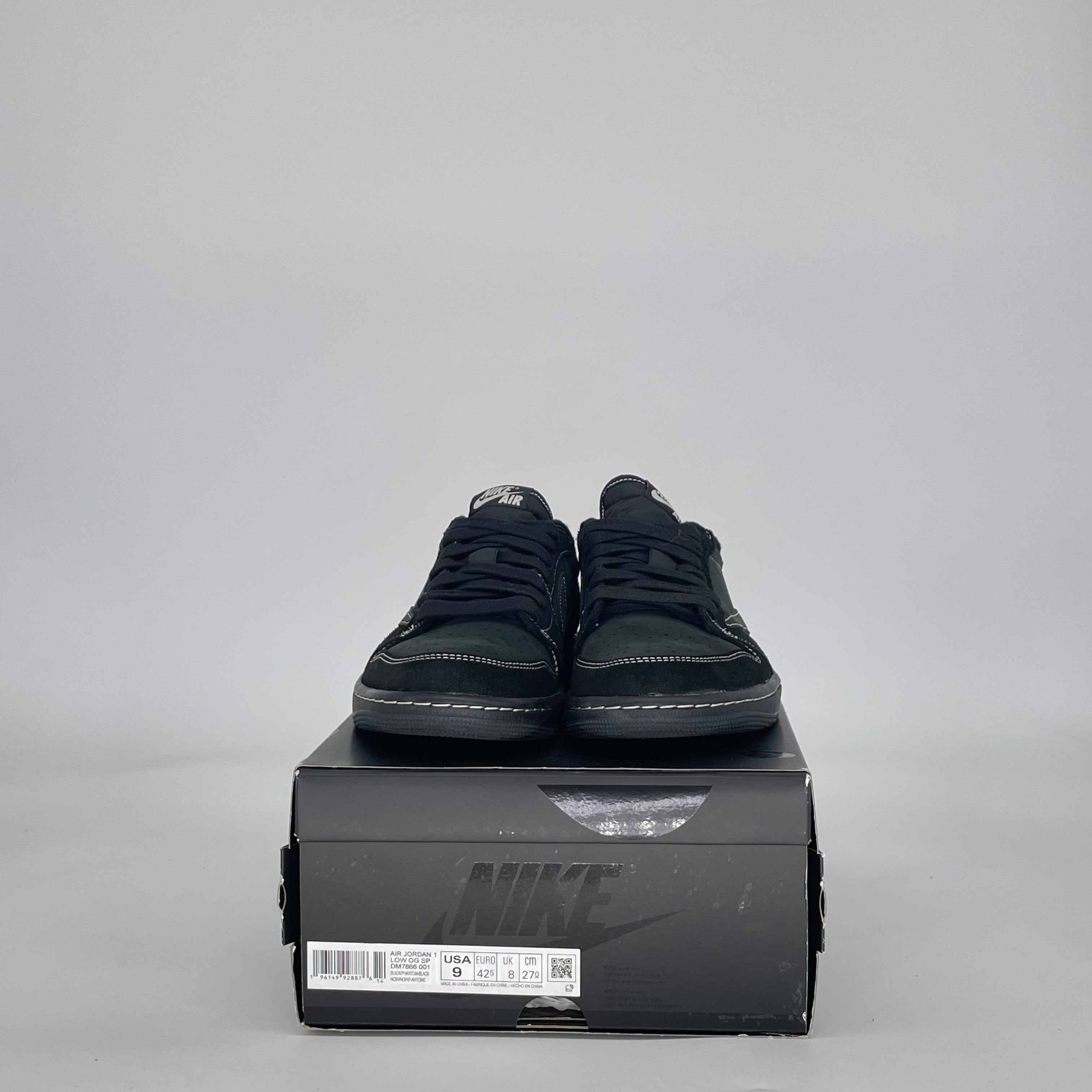 AIR JORDAN 1 LOW TRAVIS SCOTT BLACK PHANTOM DM7866-001 SIZE 9/10.5W