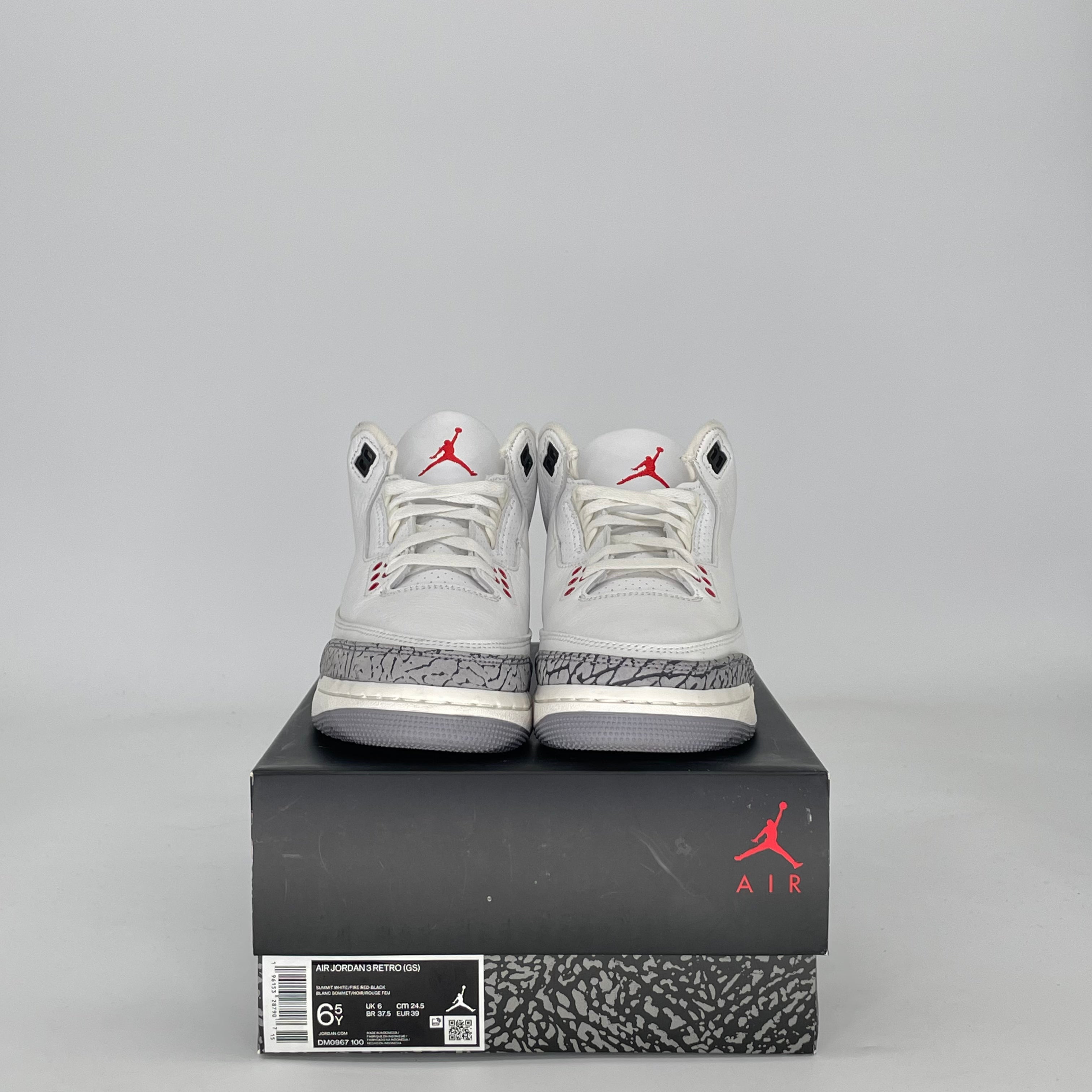 AIR JORDAN 3 WHITE CEMENT REIMAGINED DM0967-100 SIZE 6.5/8W GS