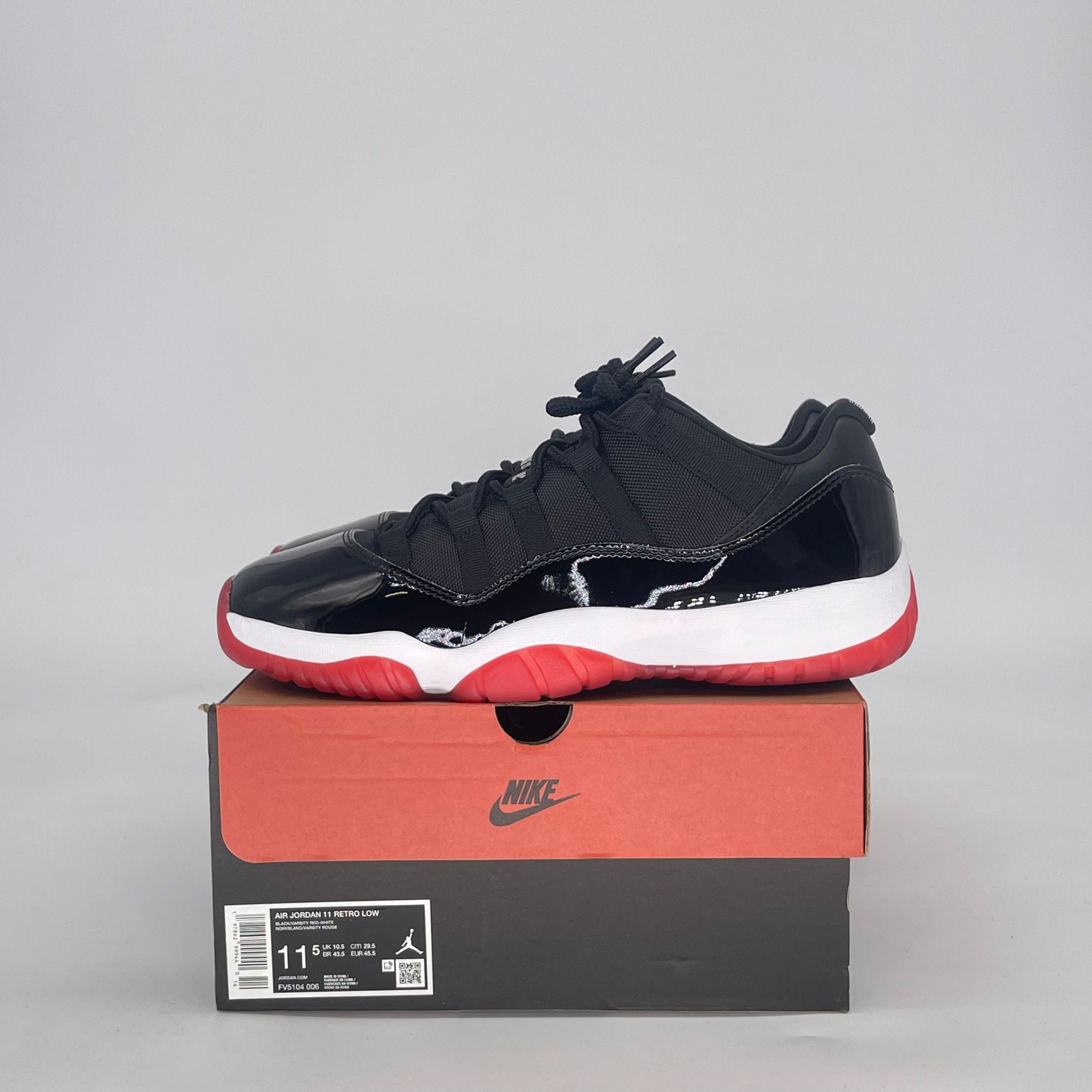 AIR JORDAN 11 LOW BRED FV5104-006 SIZE 11.5/13W