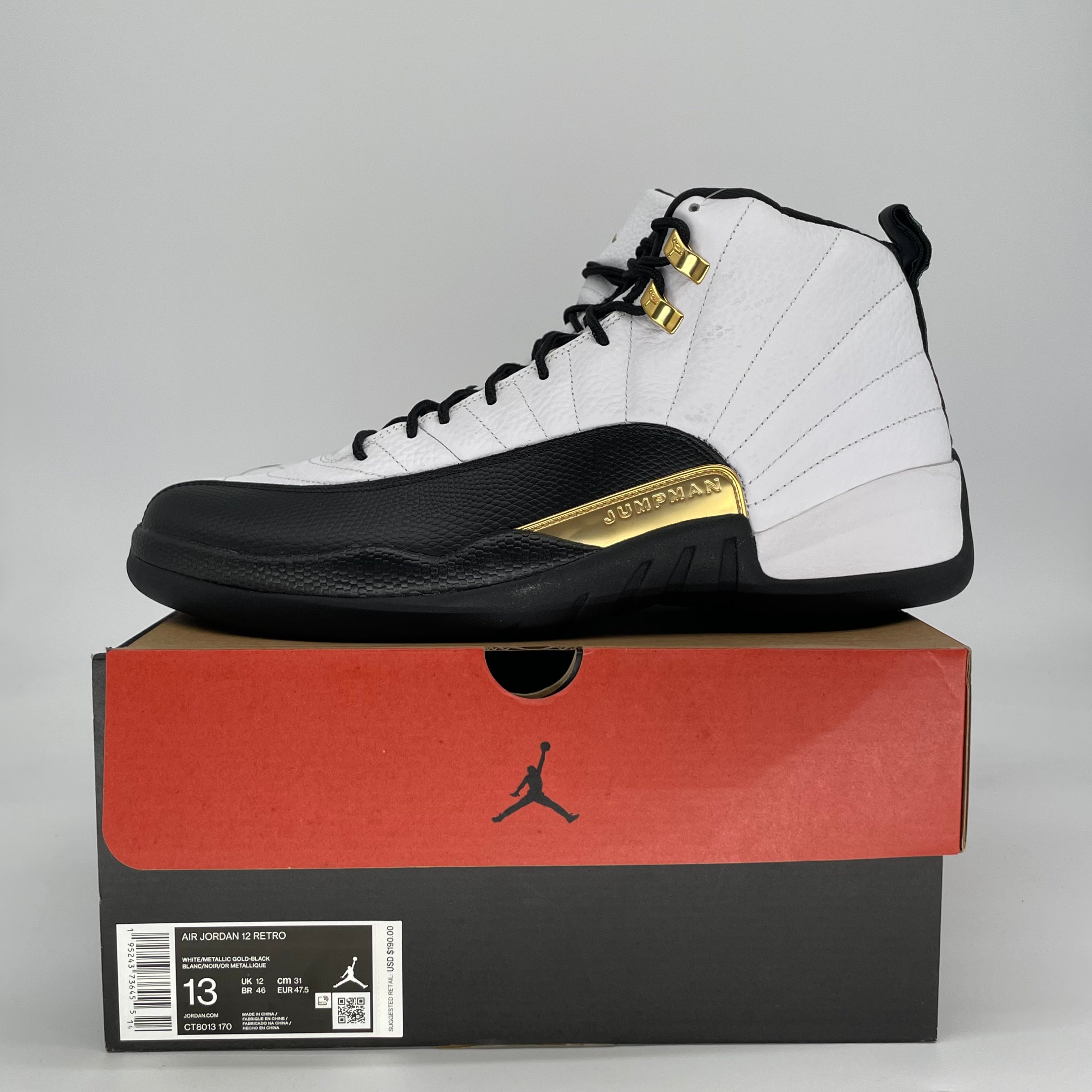 AIR JORDAN 12 ROYALTY TAXI CT8013-170 SIZE 13/14.5W