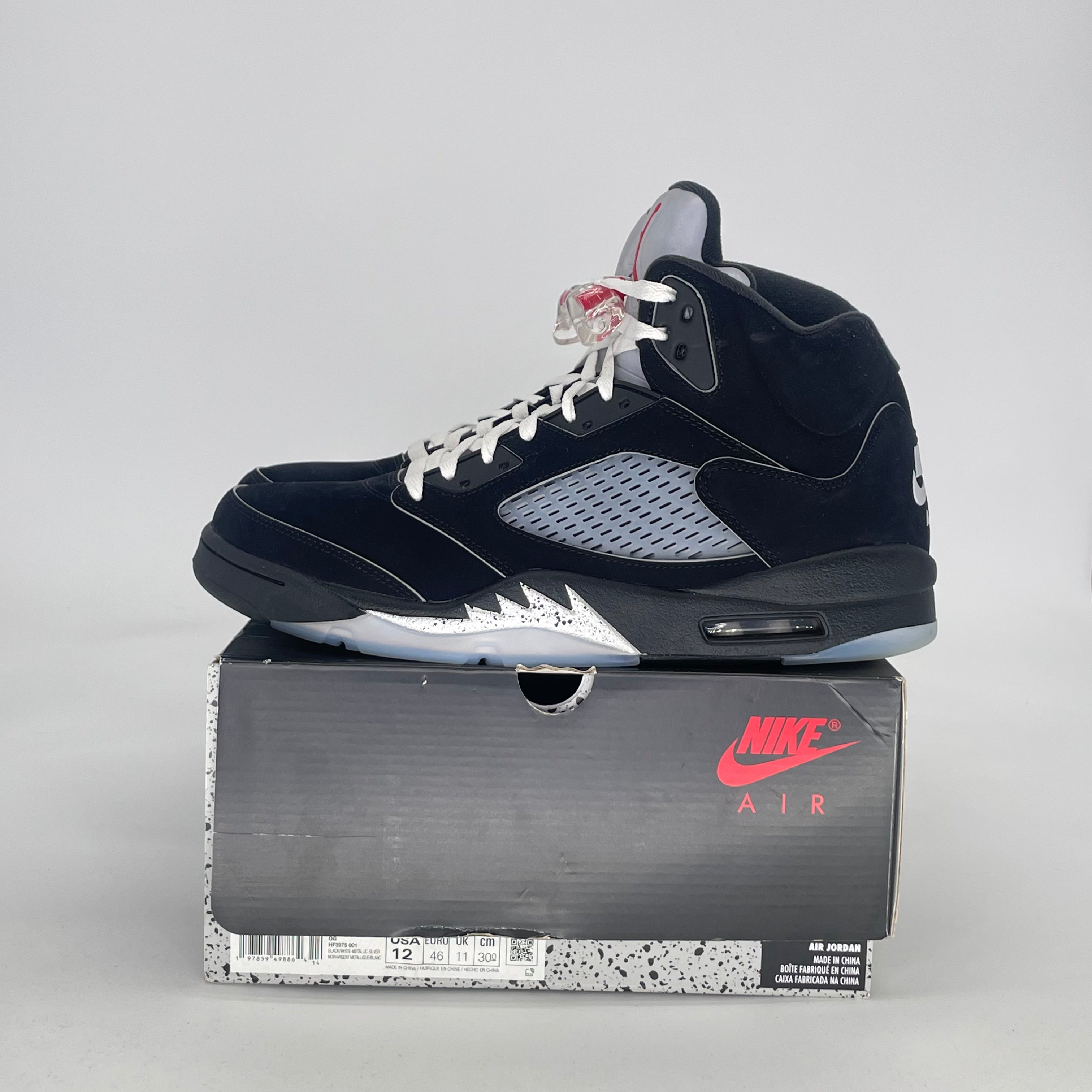 AIR JORDAN 5 BLACK METALLIC REIMAGINED HF3975-001 SIZE 12/13.5W