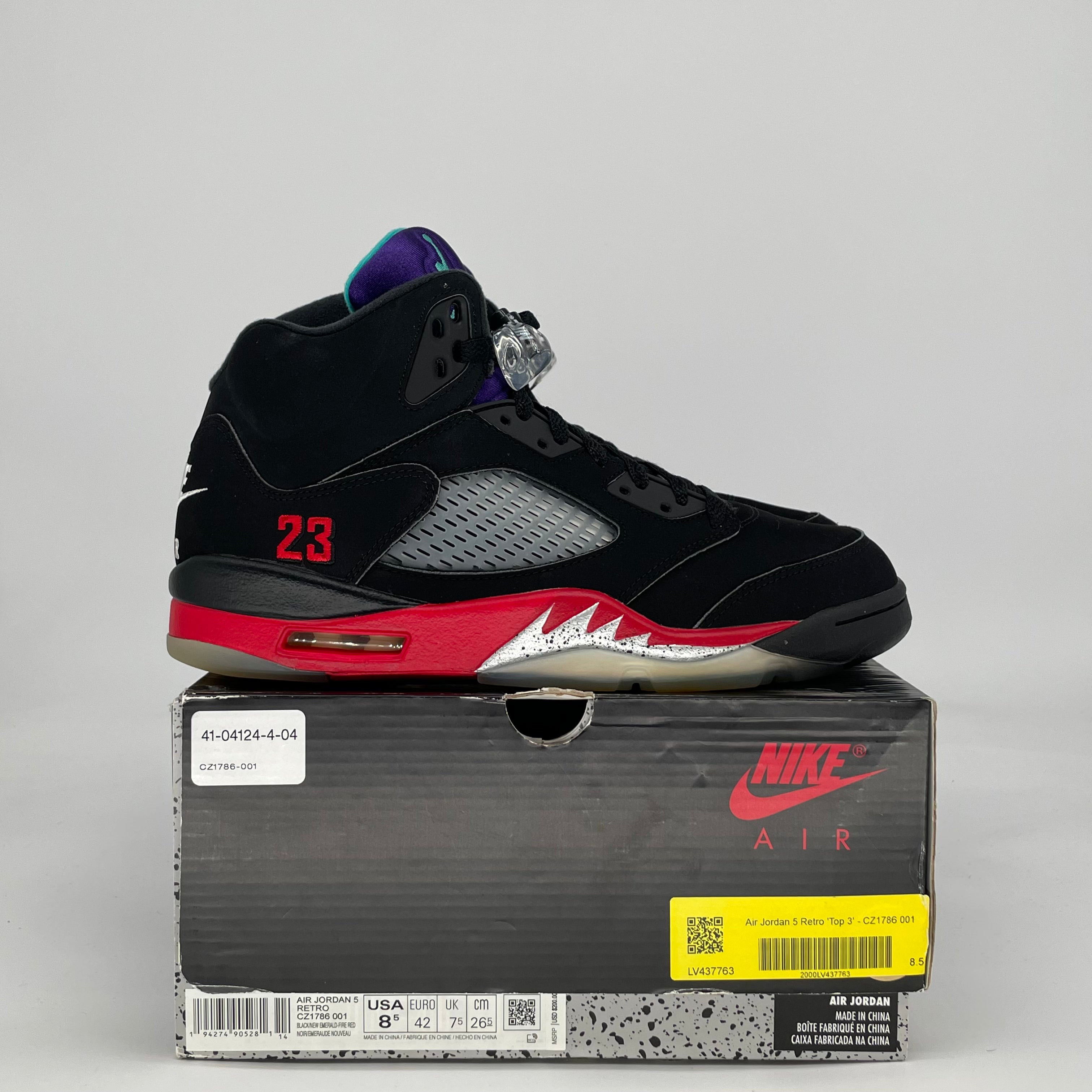 AIR JORDAN 5 TOP 3 CZ1786-001 SIZE 8.5/10W