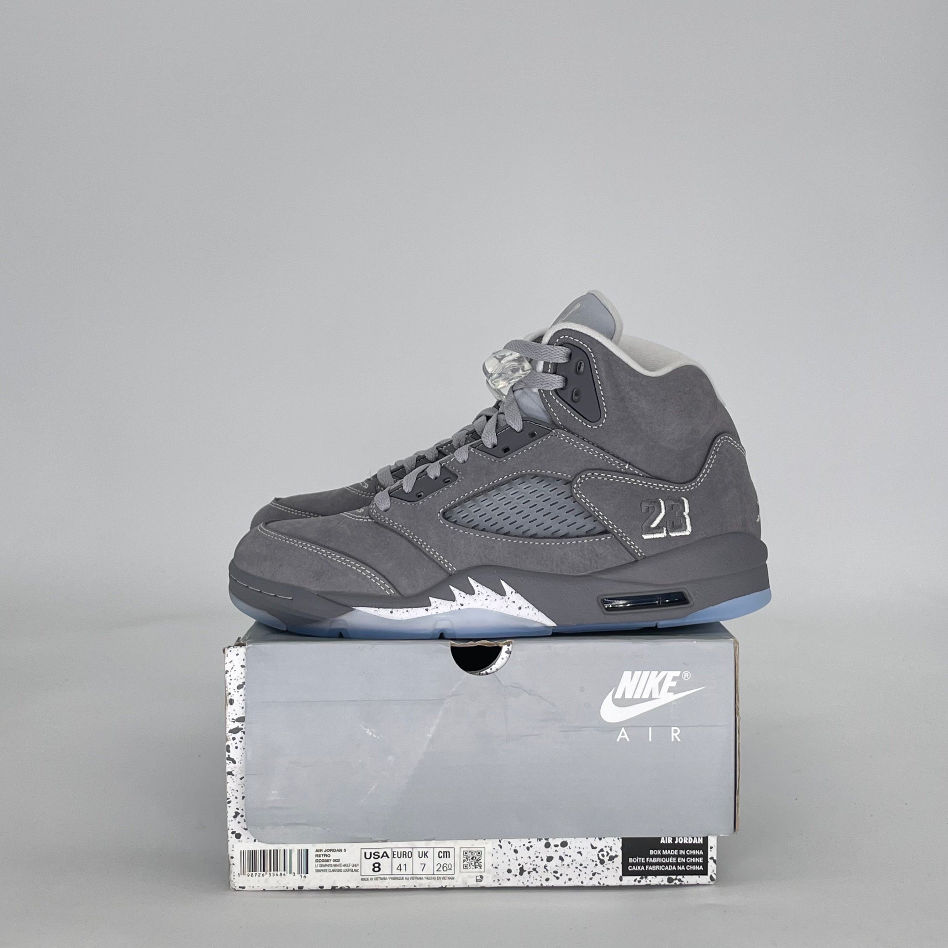 AIR JORDAN 5 WOLF GREY DD0587-002 SIZE 8/9.5W