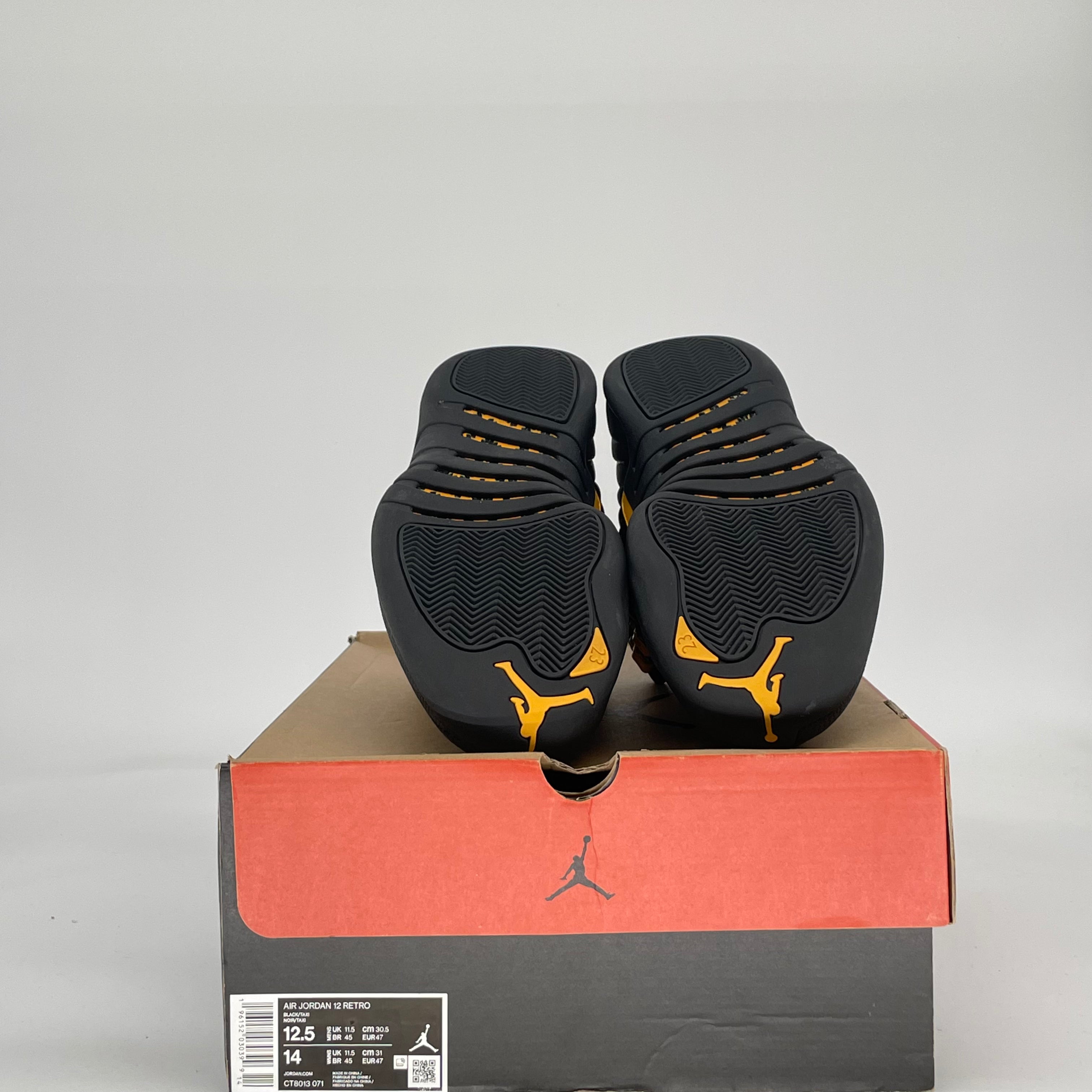 AIR JORDAN 12 BLACK TAXI CT8013-071 SIZE 12.5/14W