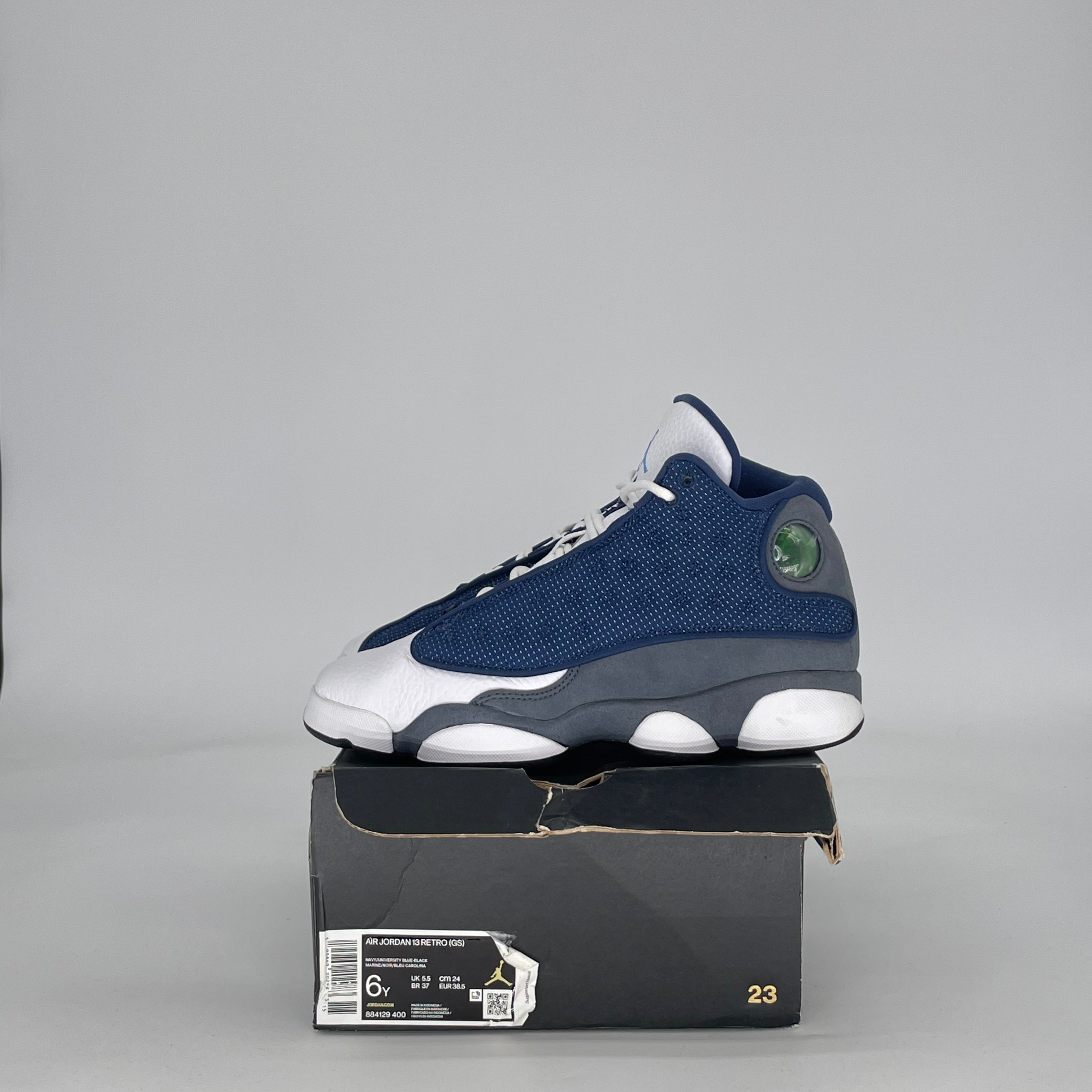 AIR JORDAN 13 BRAVE BLUE 884129-400 SIZE 6/7.5W GS