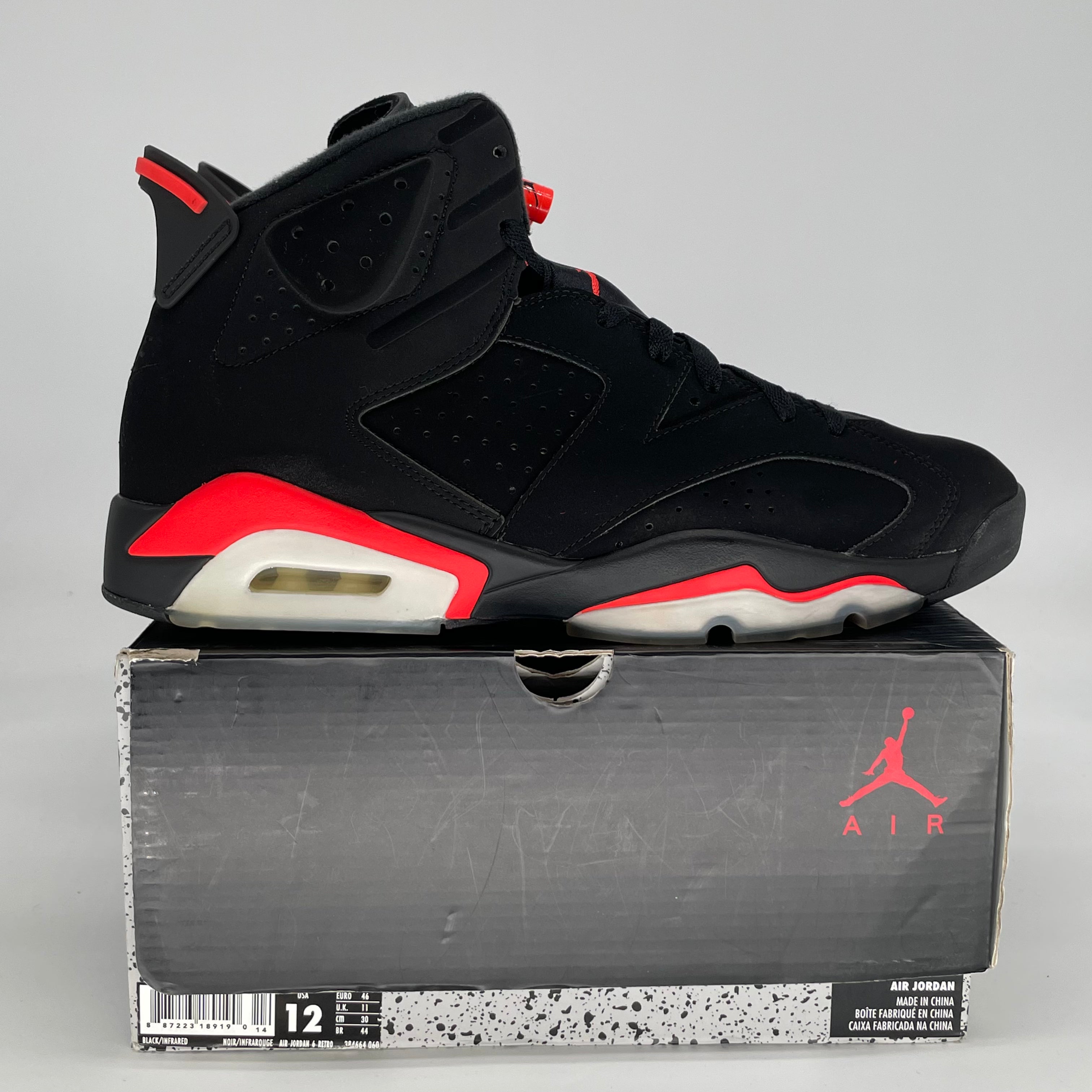 AIR JORDAN 6 BLACK INFRARED 384664-060 SIZE 12/13.5W