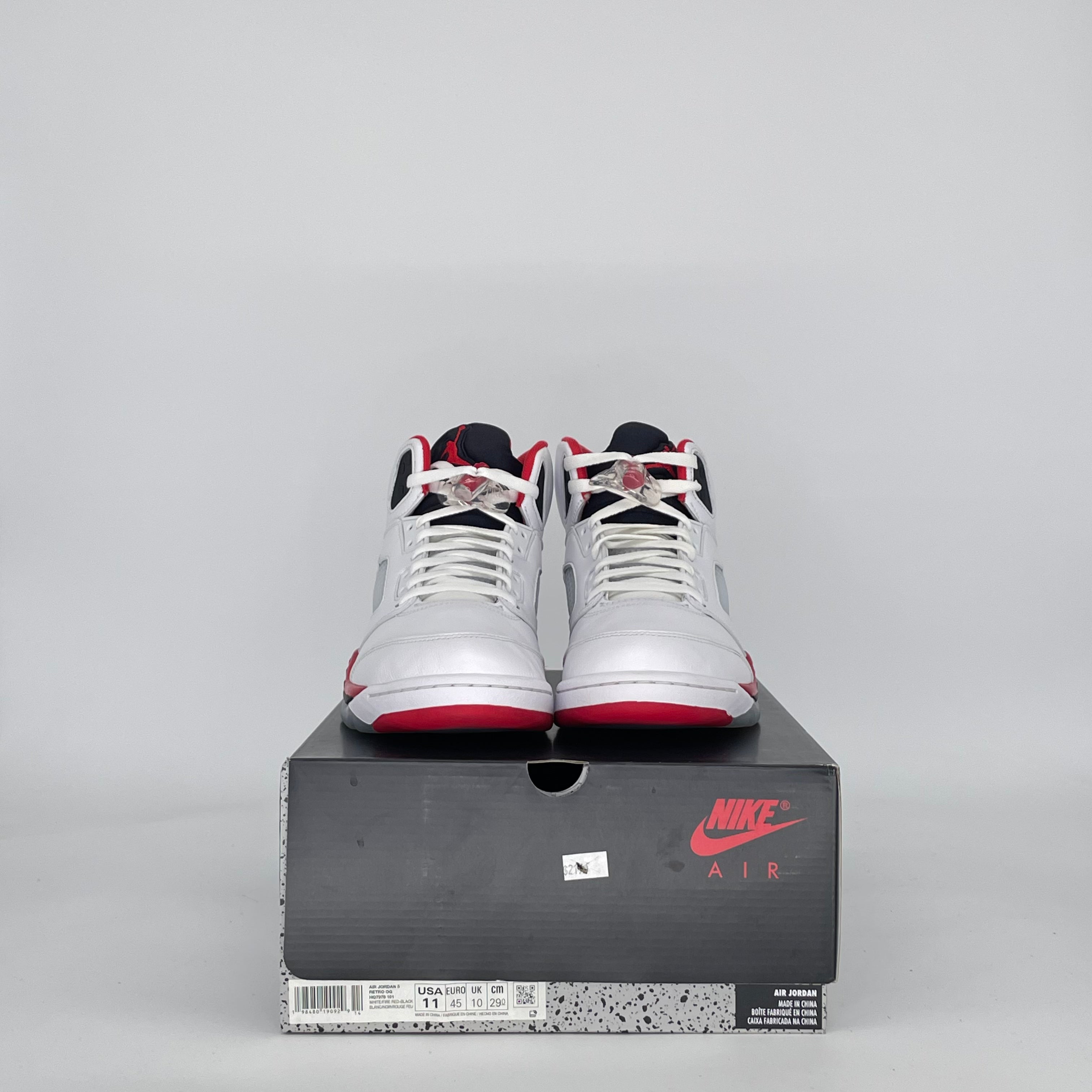 AIR JORDAN 5 FIRE RED BLACK TONGUE HQ7978-101 SIZE 11/12.5W