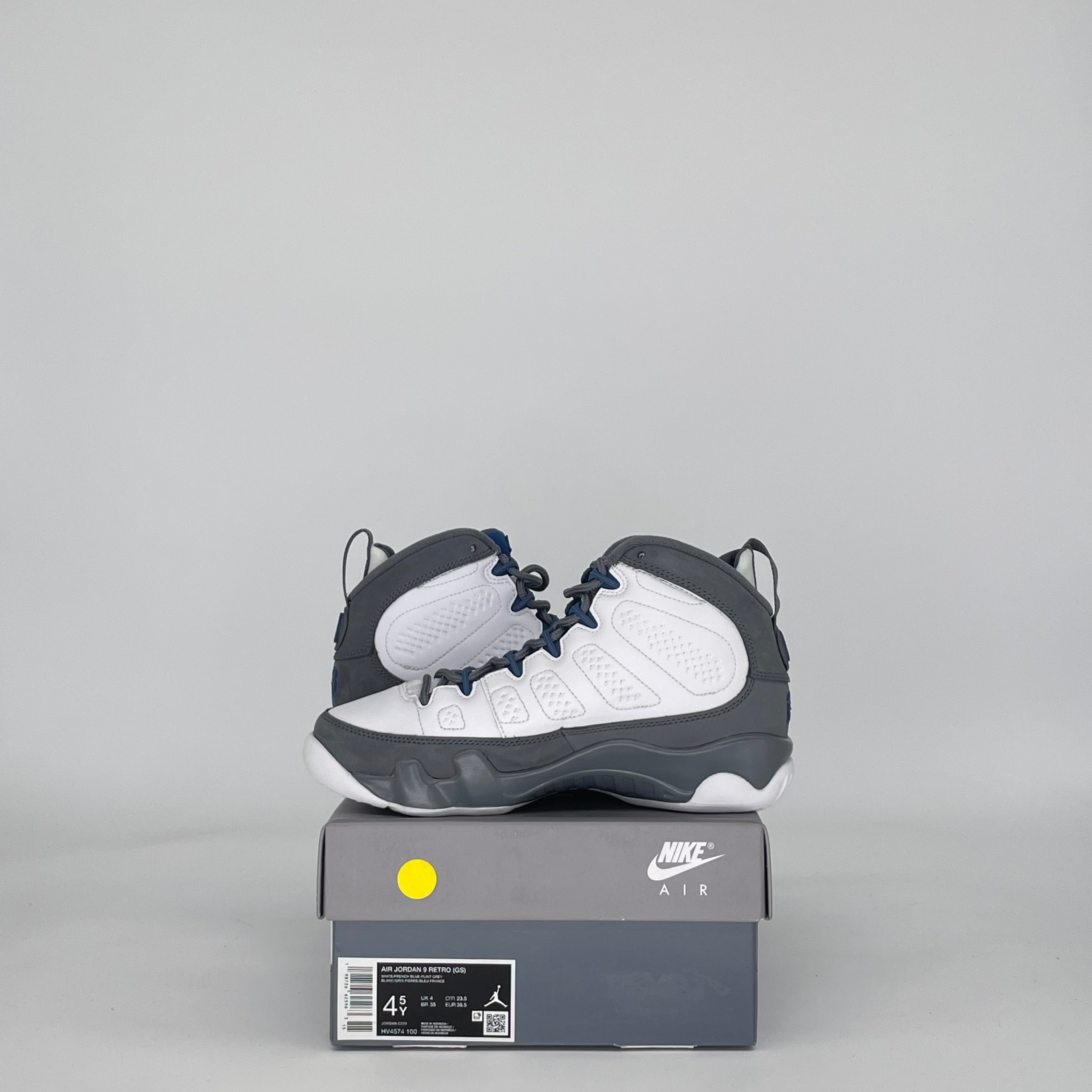 AIR JORDAN 9 FLINT GREY FRENCH BLUE HV4574-100 SIZE 4.5/6W GS