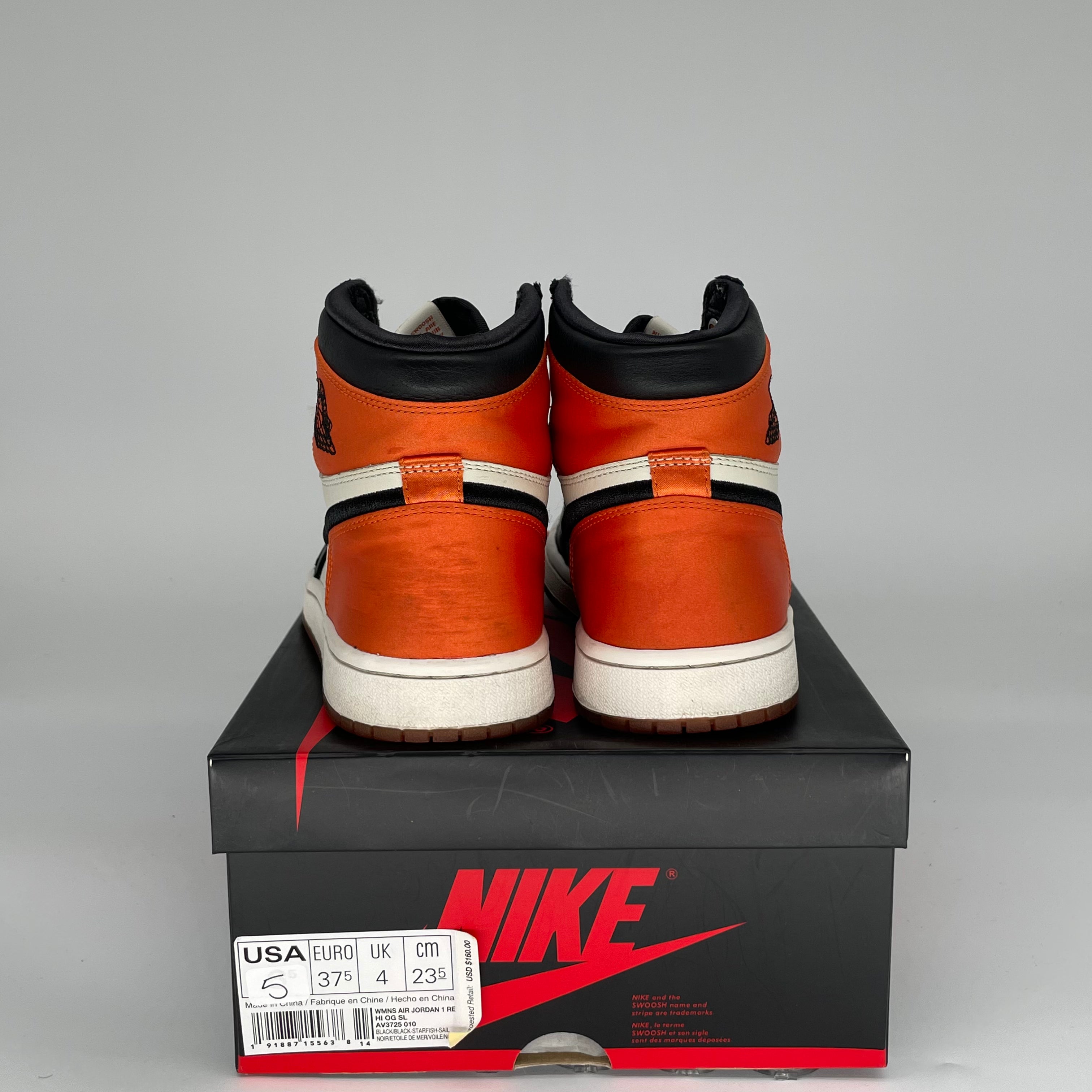AIR JORDAN 1 SATIN SHATTERED BACKBOARD W  AV3725-010 SIZE 5/6.5W