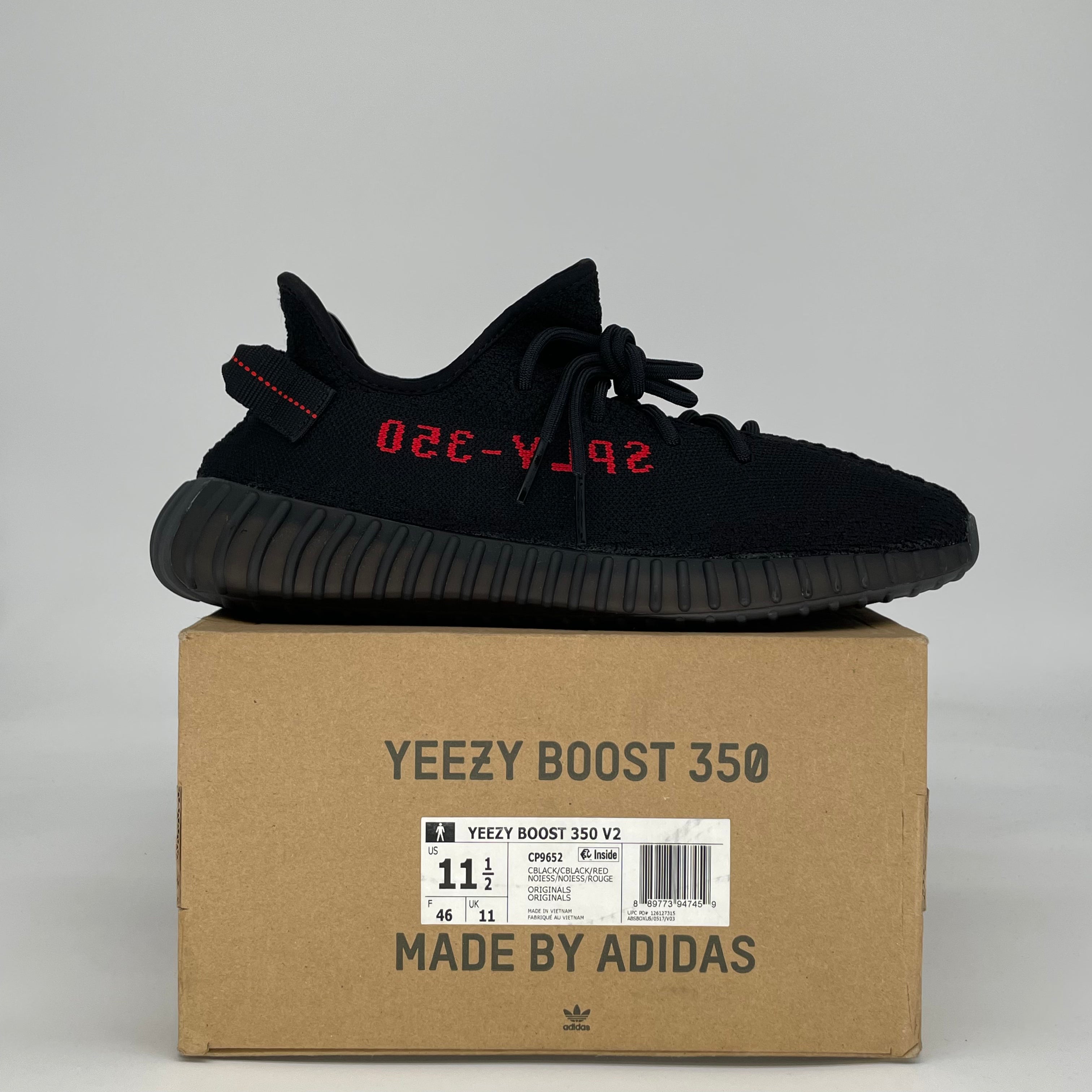 ADIDAS YEZZY BOOST 350 V2 BLACK RED CP9652 SIZE 11.5/13W