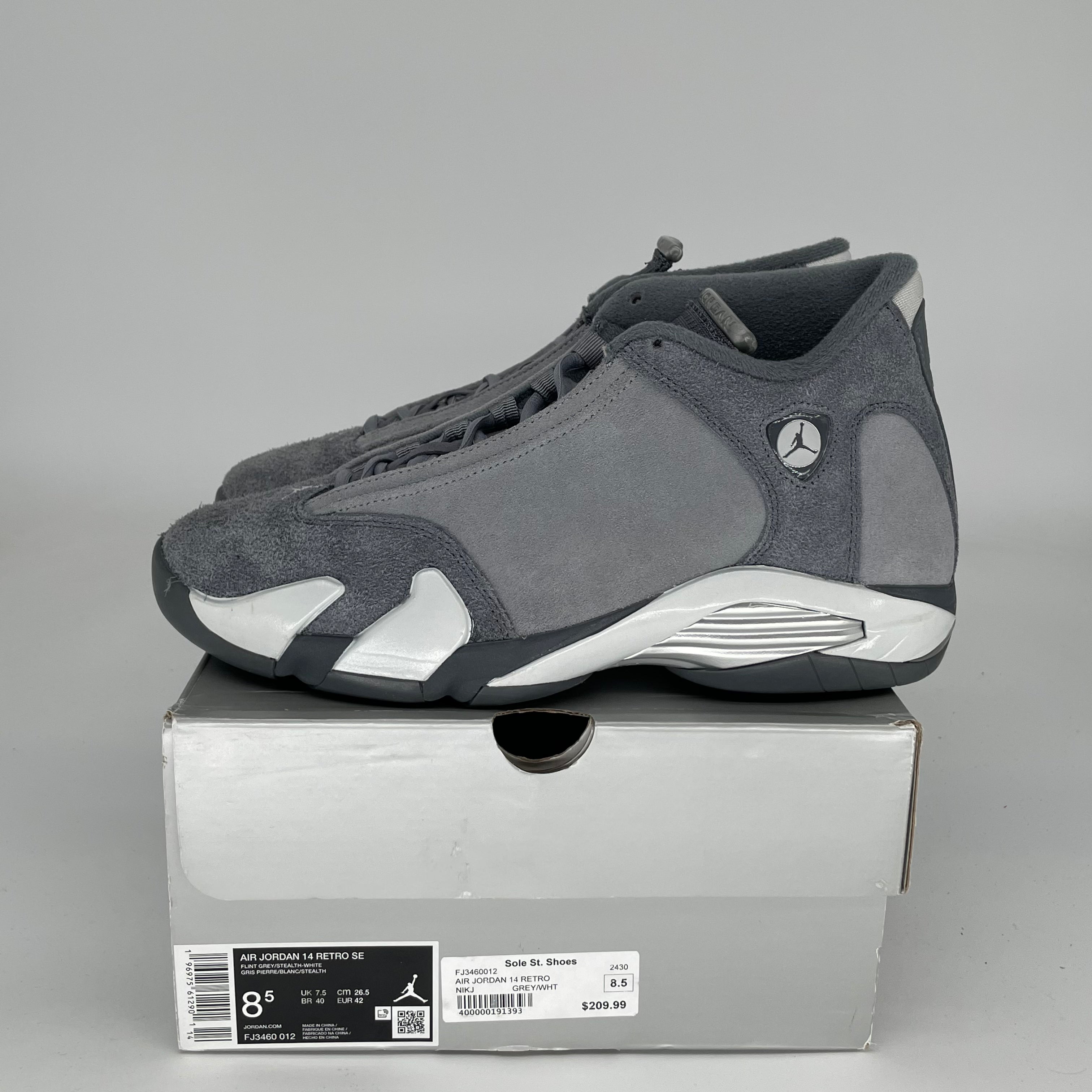 AIR JORDAN 14 FLINT GREY SIZE 8.5 FJ3460-012