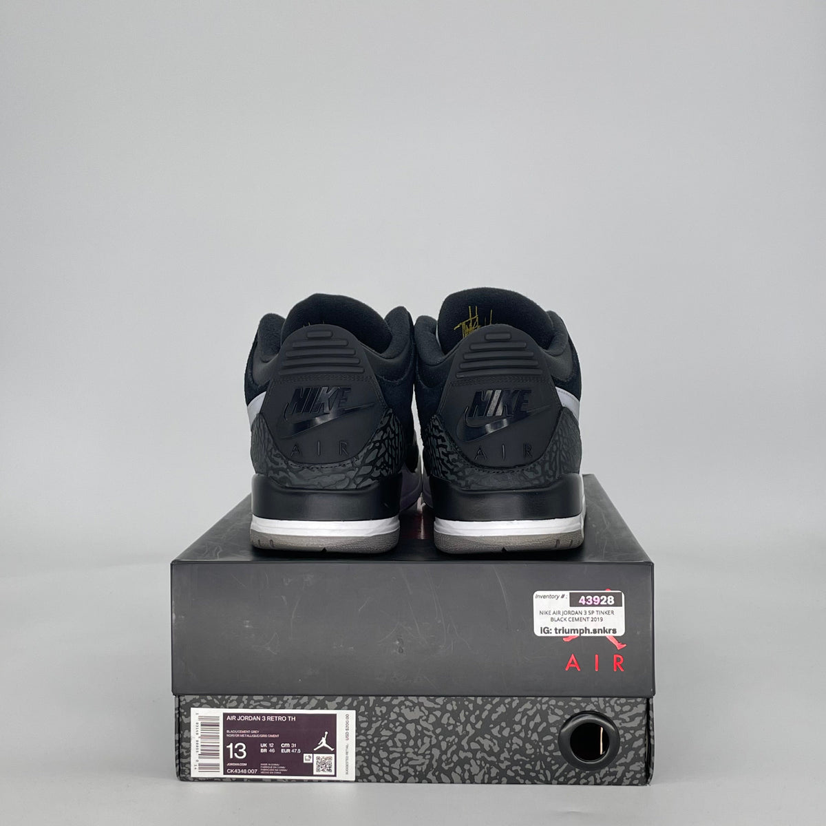 Jordan 3 Retro Tinker Black Cement Gold