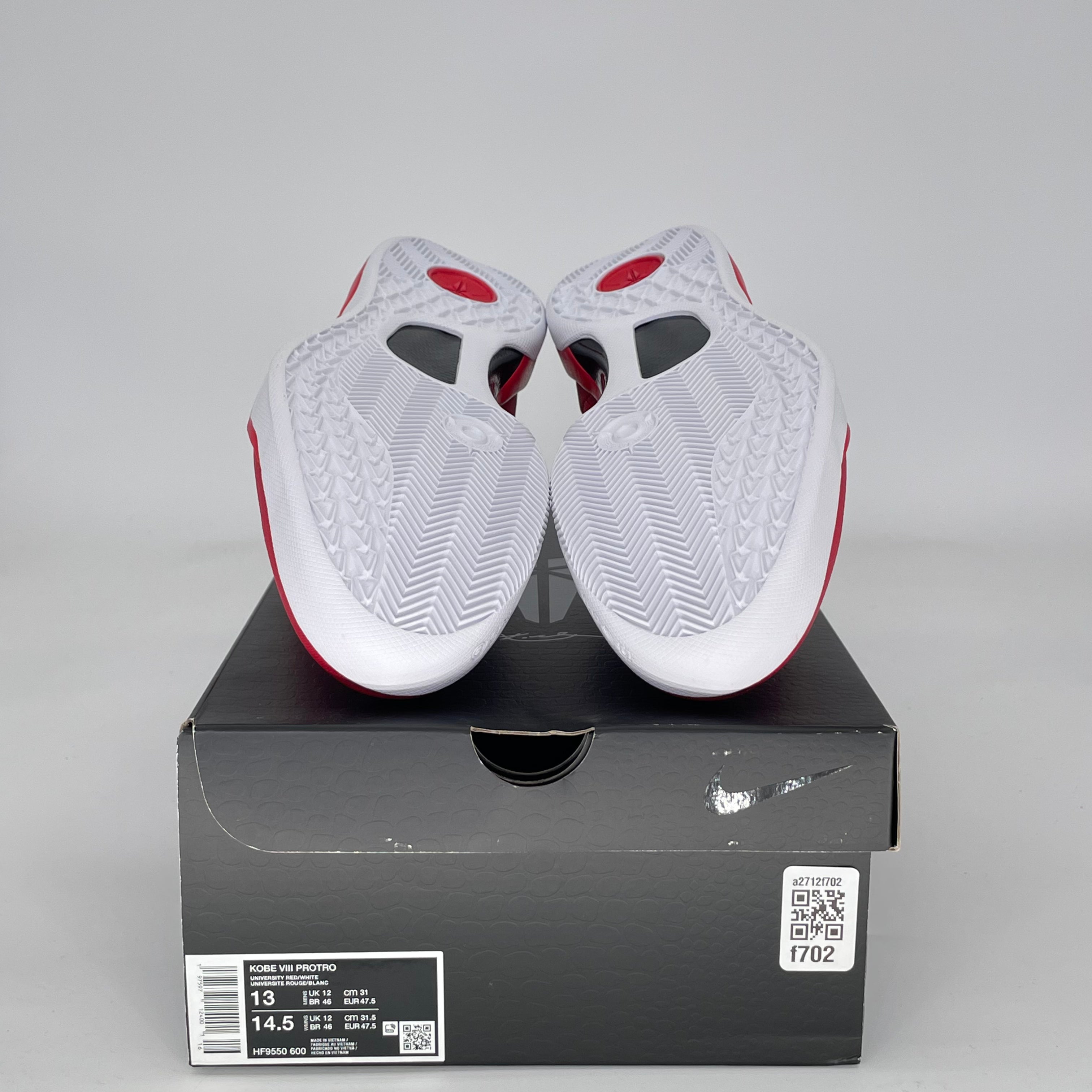 NIKE KOBE 8 PROTRO UNIVERSITY RED HF9550-600 SIZE 13/14.5W
