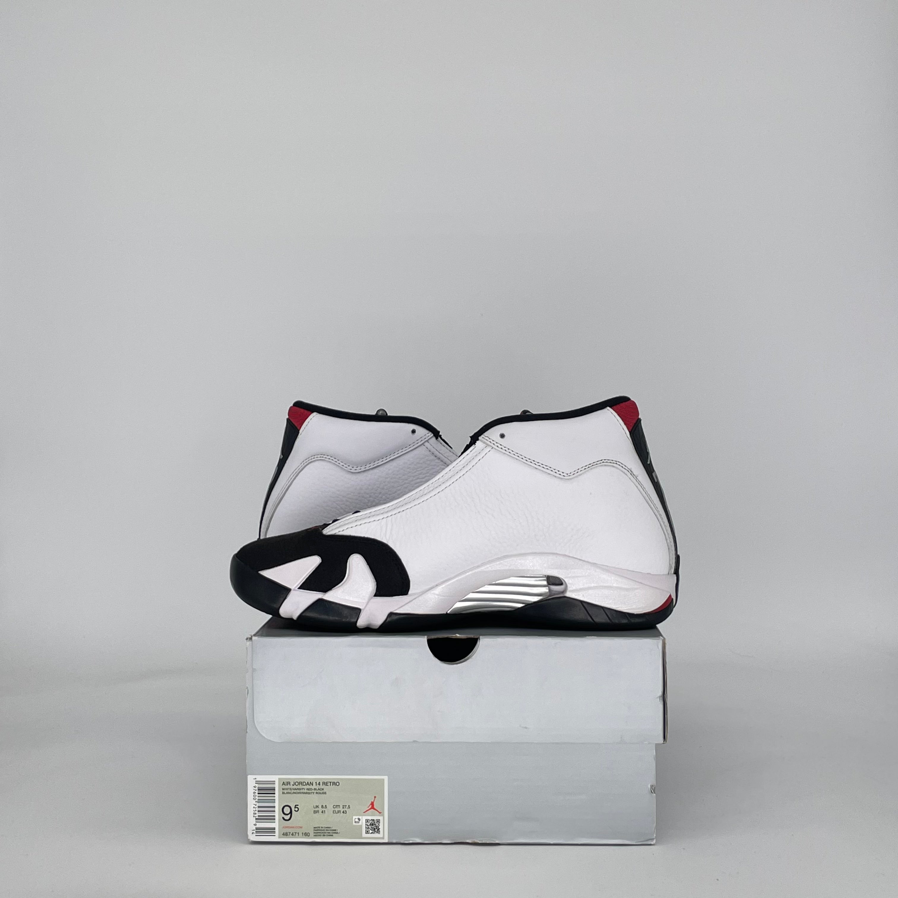 AIR JORDAN 14 BLACK TOE (2024) 487471-160 SIZE 9.5/11W