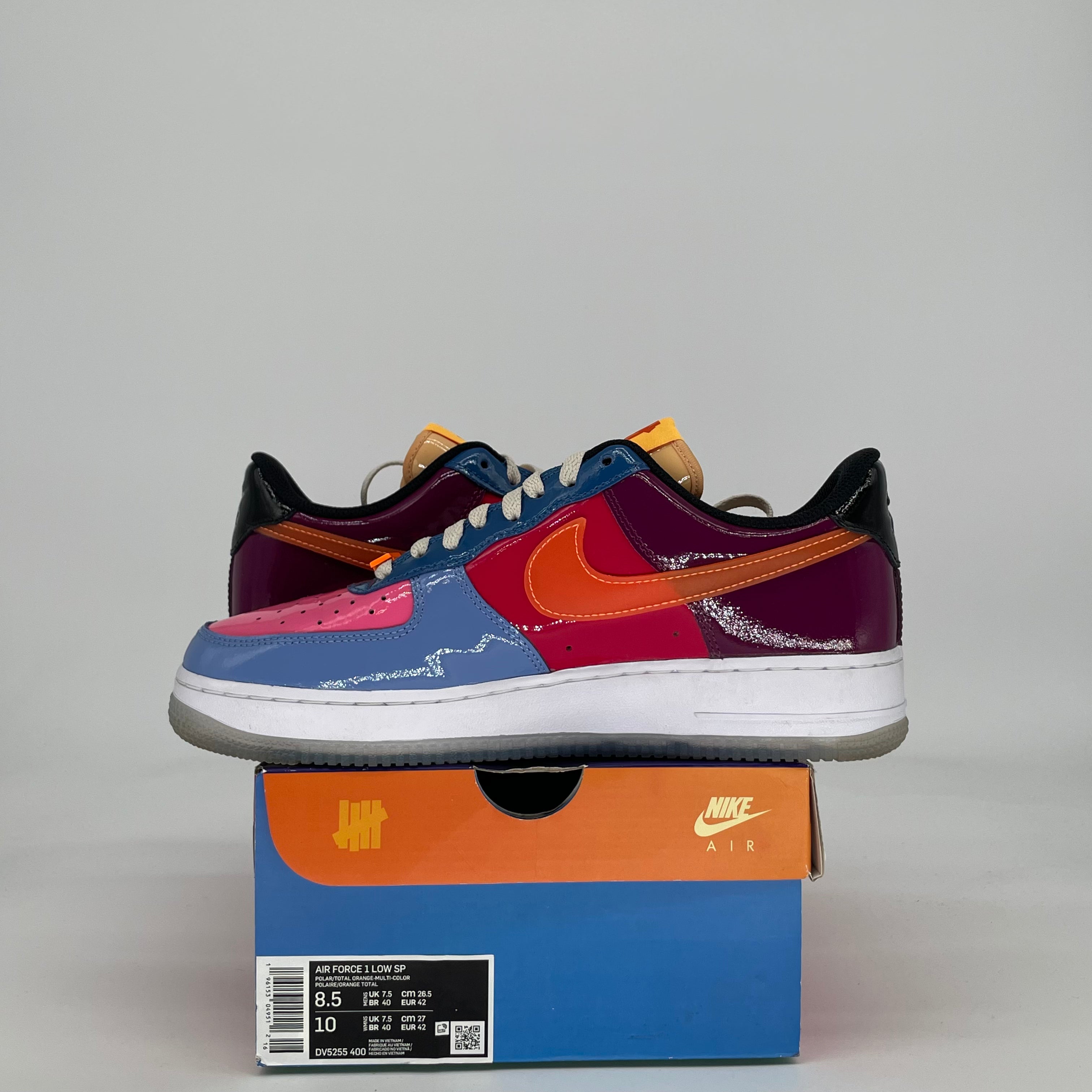 NIKE AIR FORCE 1 LOW UNDEFEATED MULTI-PATENT TOTAL ORANGE CD4991-500 SIZE 8.5/10W