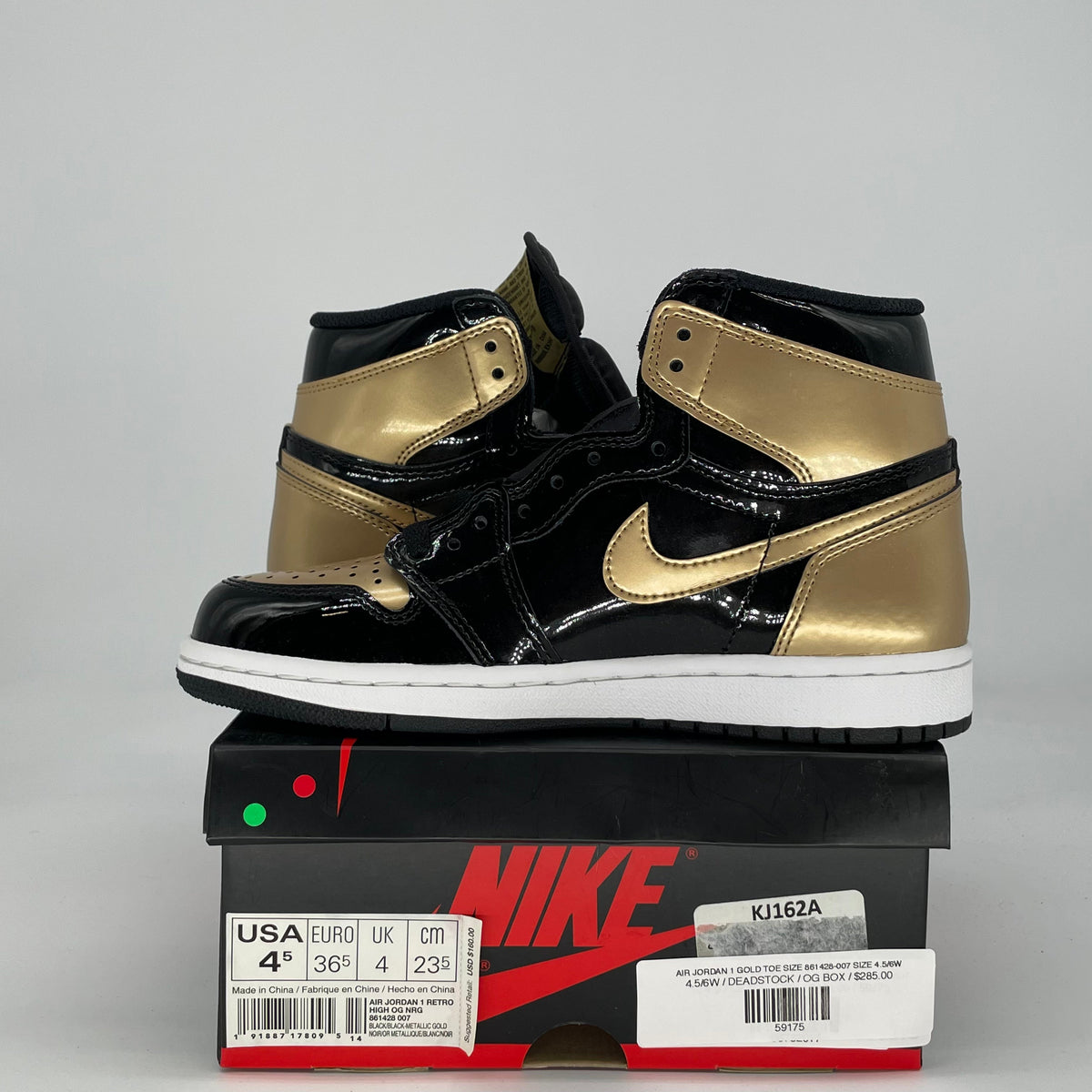 Jordan 1 Retro High NRG Patent Gold Toe