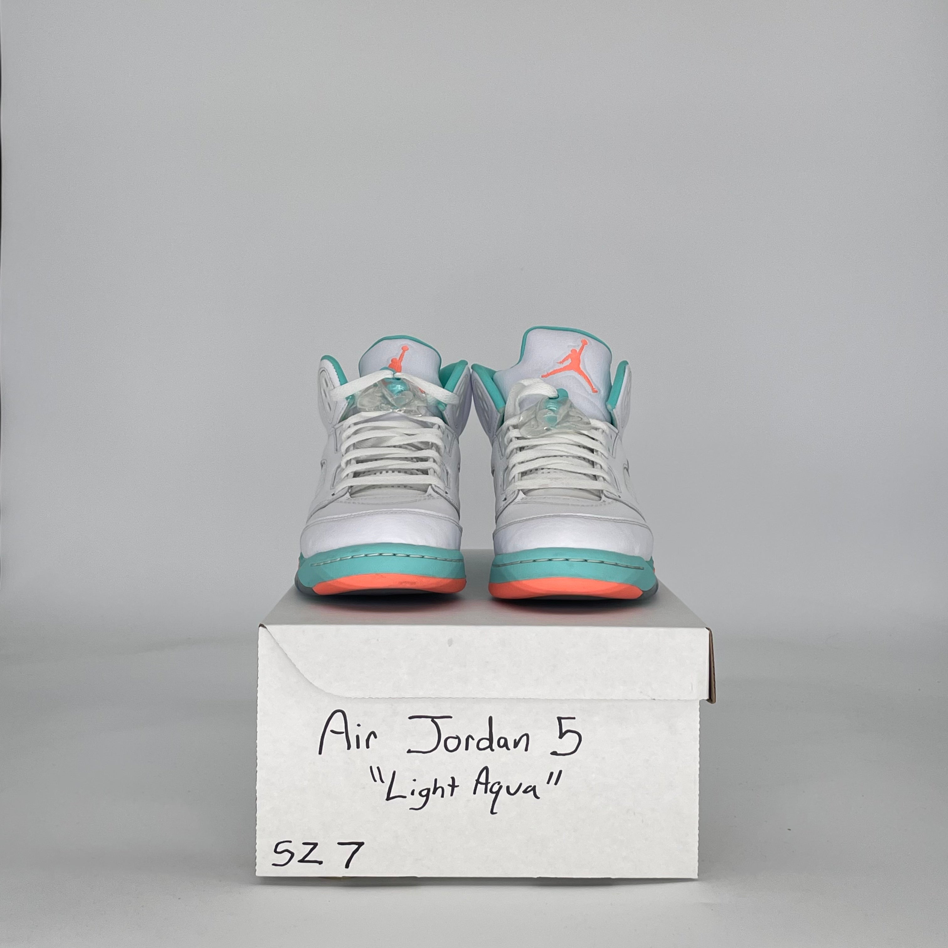 AIR JORDAN 5 LIGHT AQUA 440892-100 SIZE 7/8.5W GS