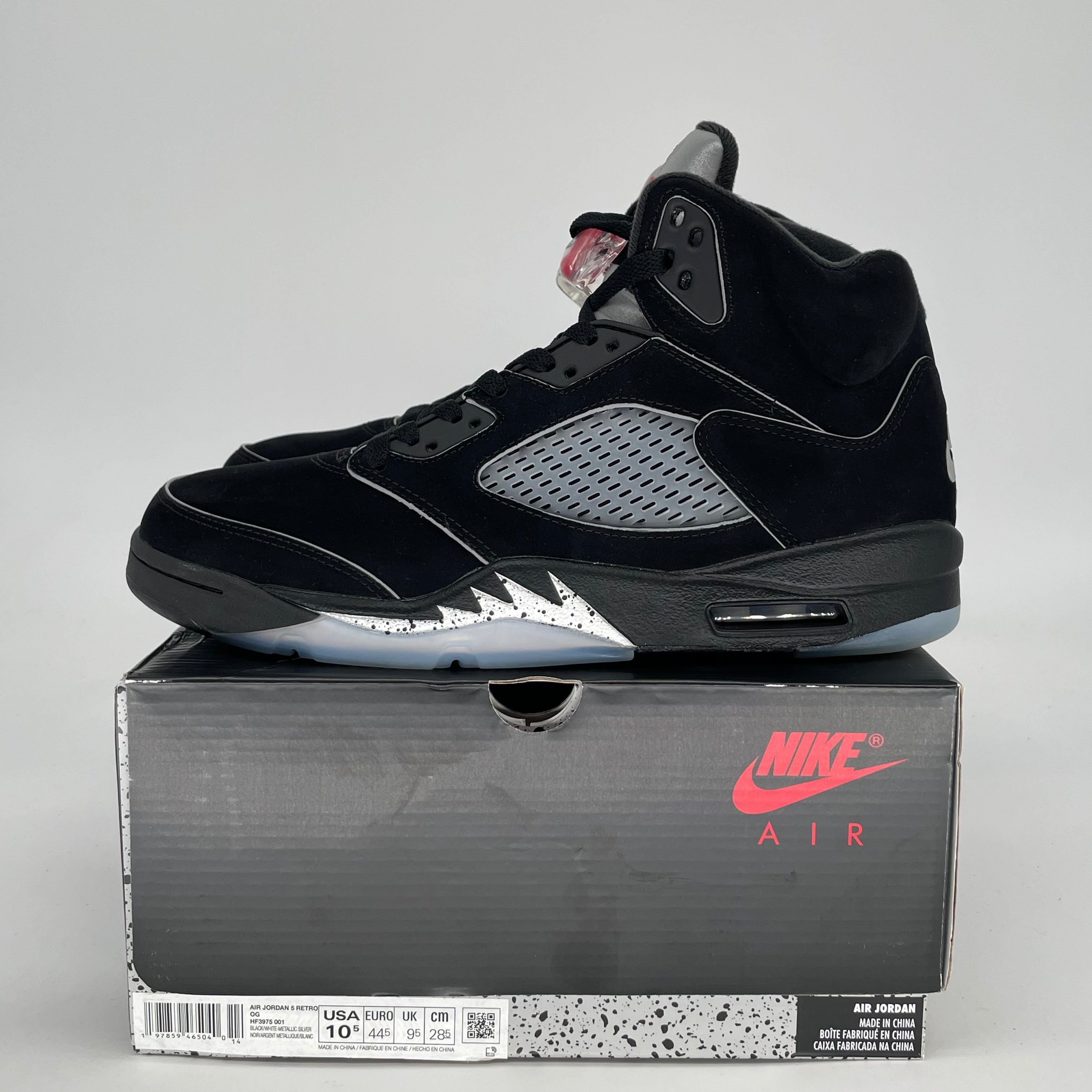 AIR JORDAN 5 BLACK METALLIC REIMAGINED HF3975-001 SIZE 10.5/12W