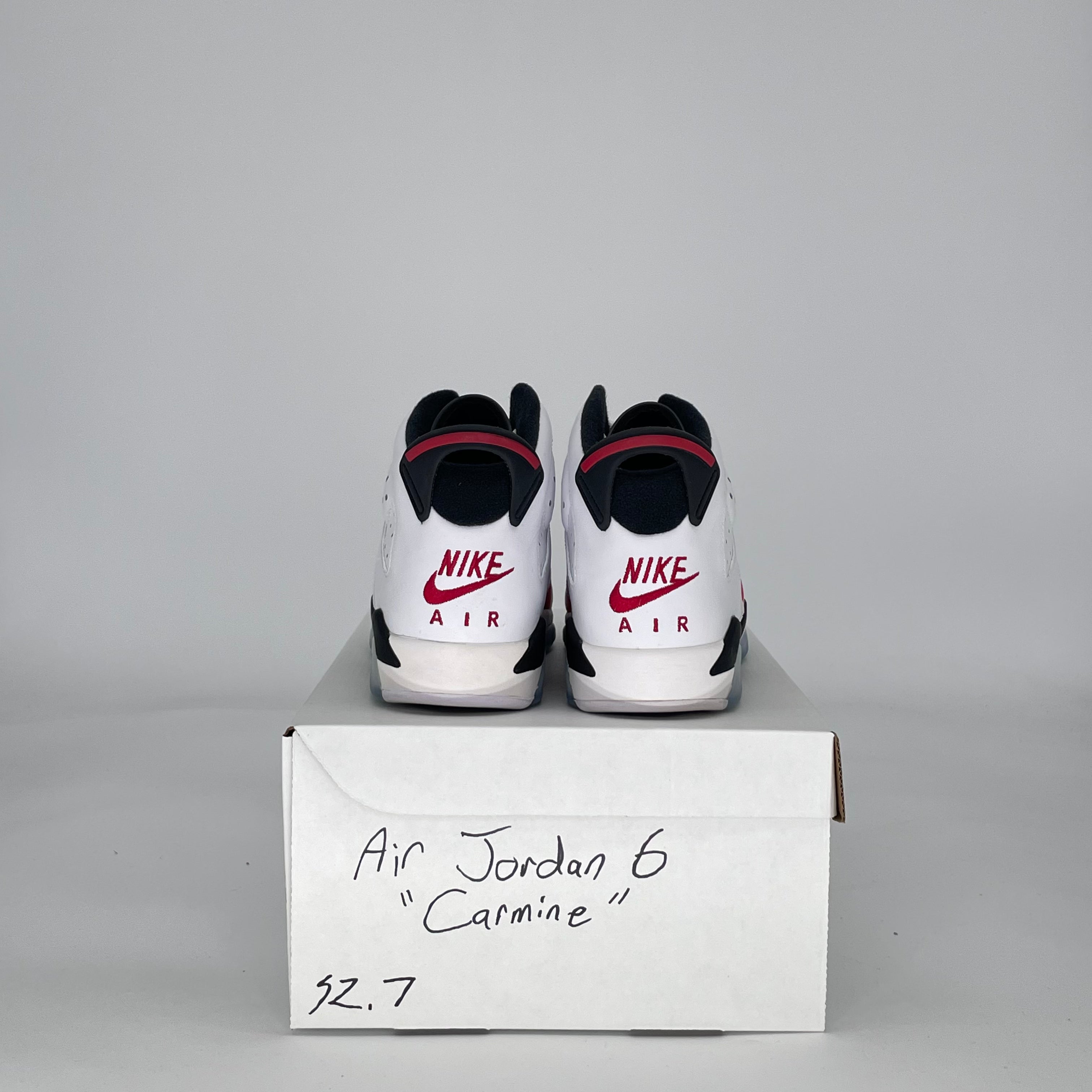 AIR JORDAN 6 CARMINE 384665-106 SIZE 7/8.5W GS