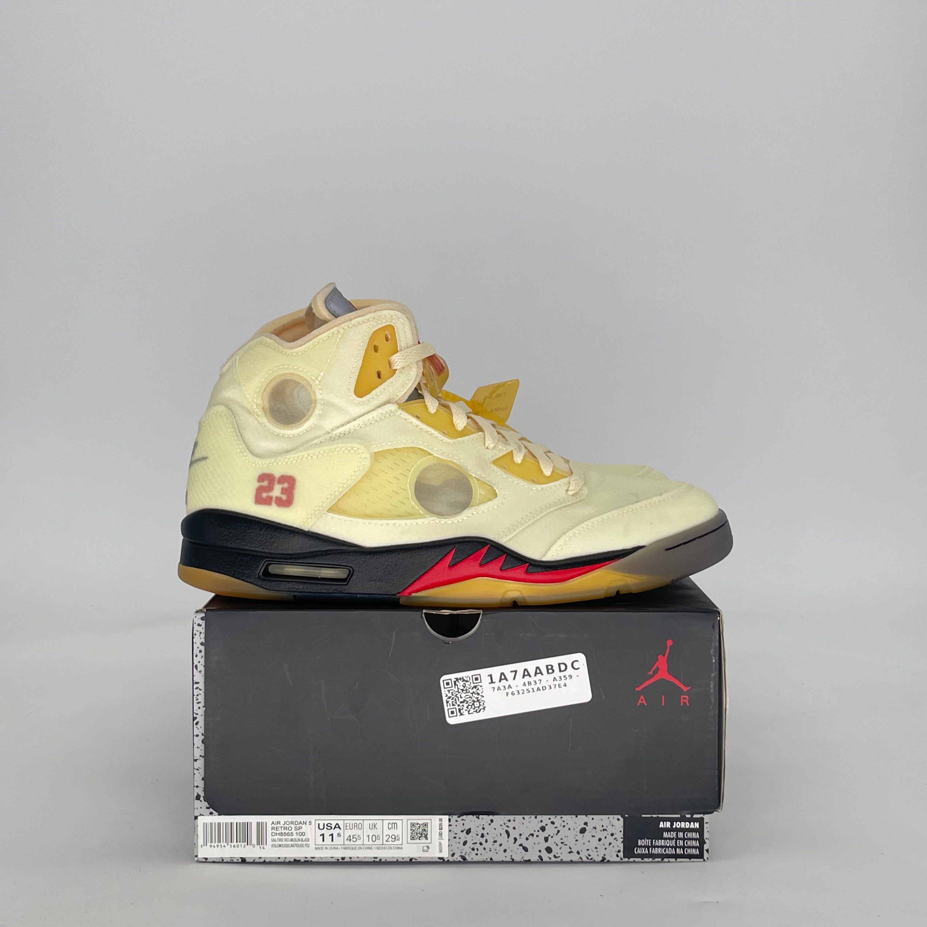 AIR JORDAN 5 OFF-WHITE SAIL DH8565-100 SIZE 11.5/13W