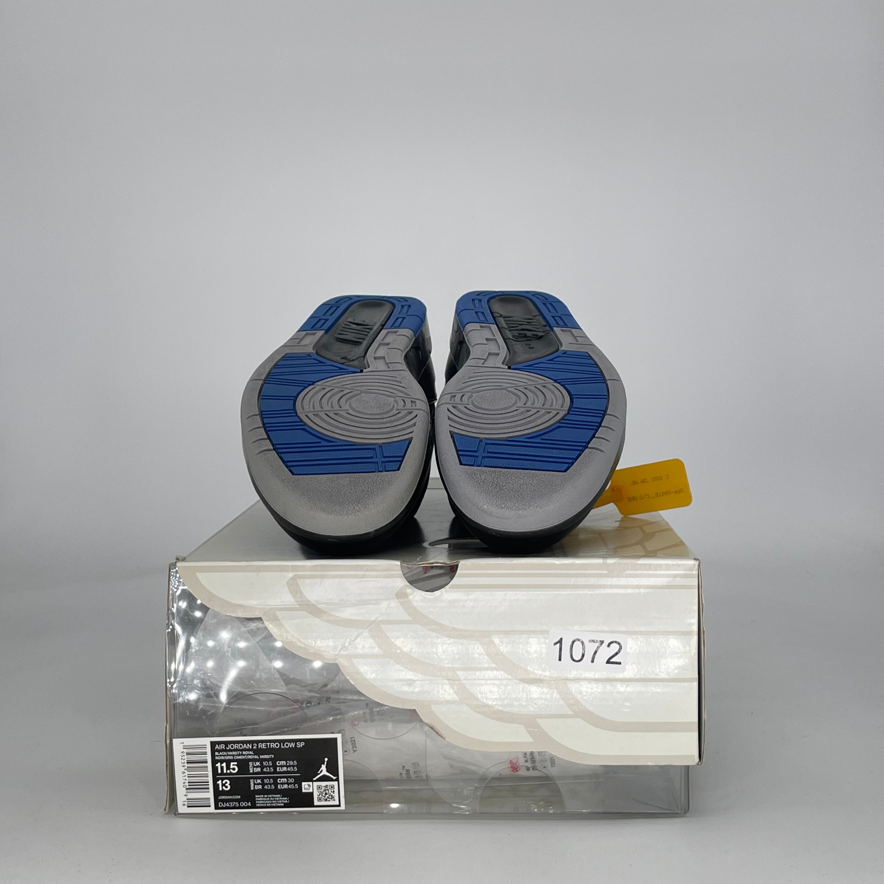 AIR JORDAN 2 LOW OFF-WHITE BLACK BLUE DJ4375-004 SIZE 11.5/13W