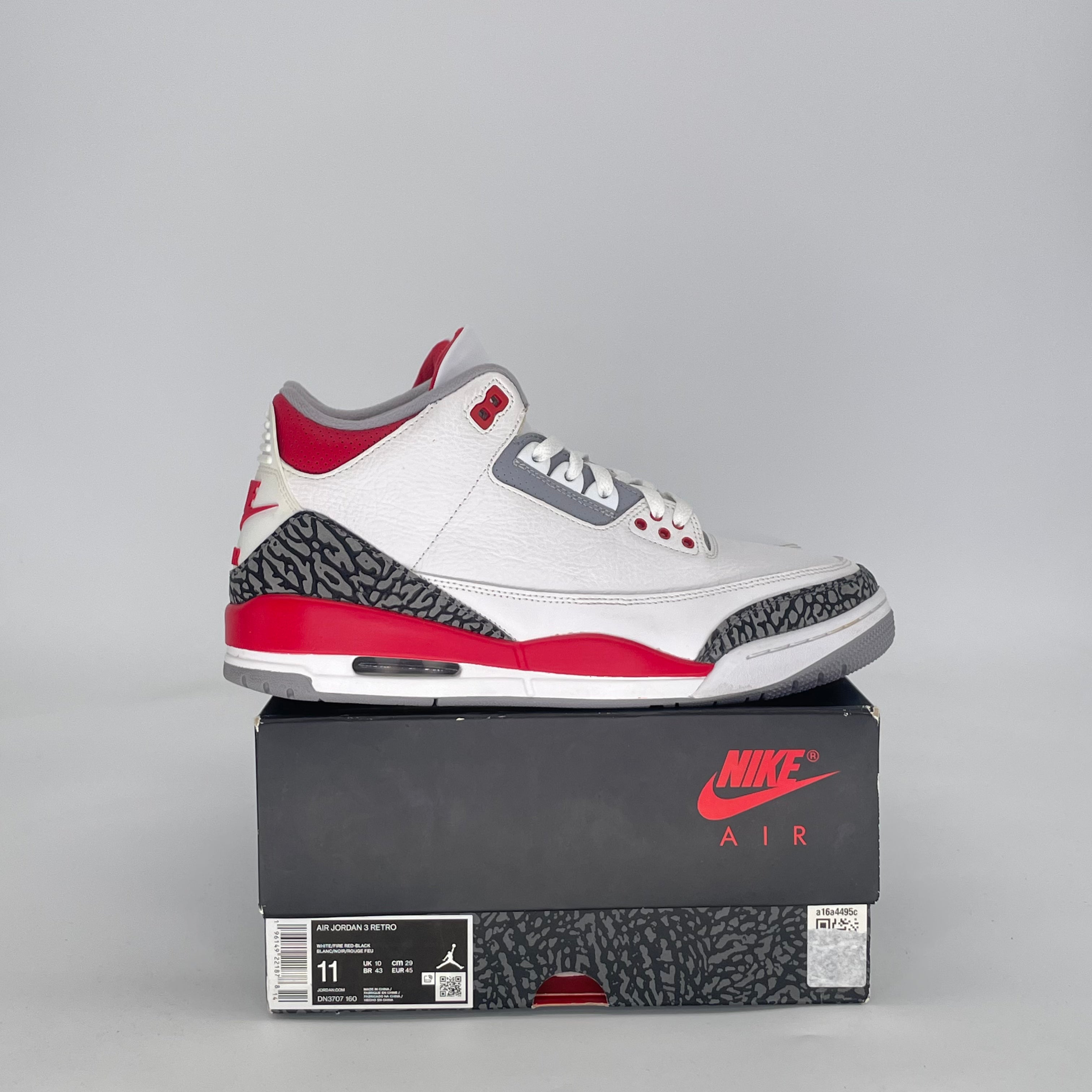 AIR JORDAN 3 FIRE RED DN3707-160 SIZE 11/12.5W