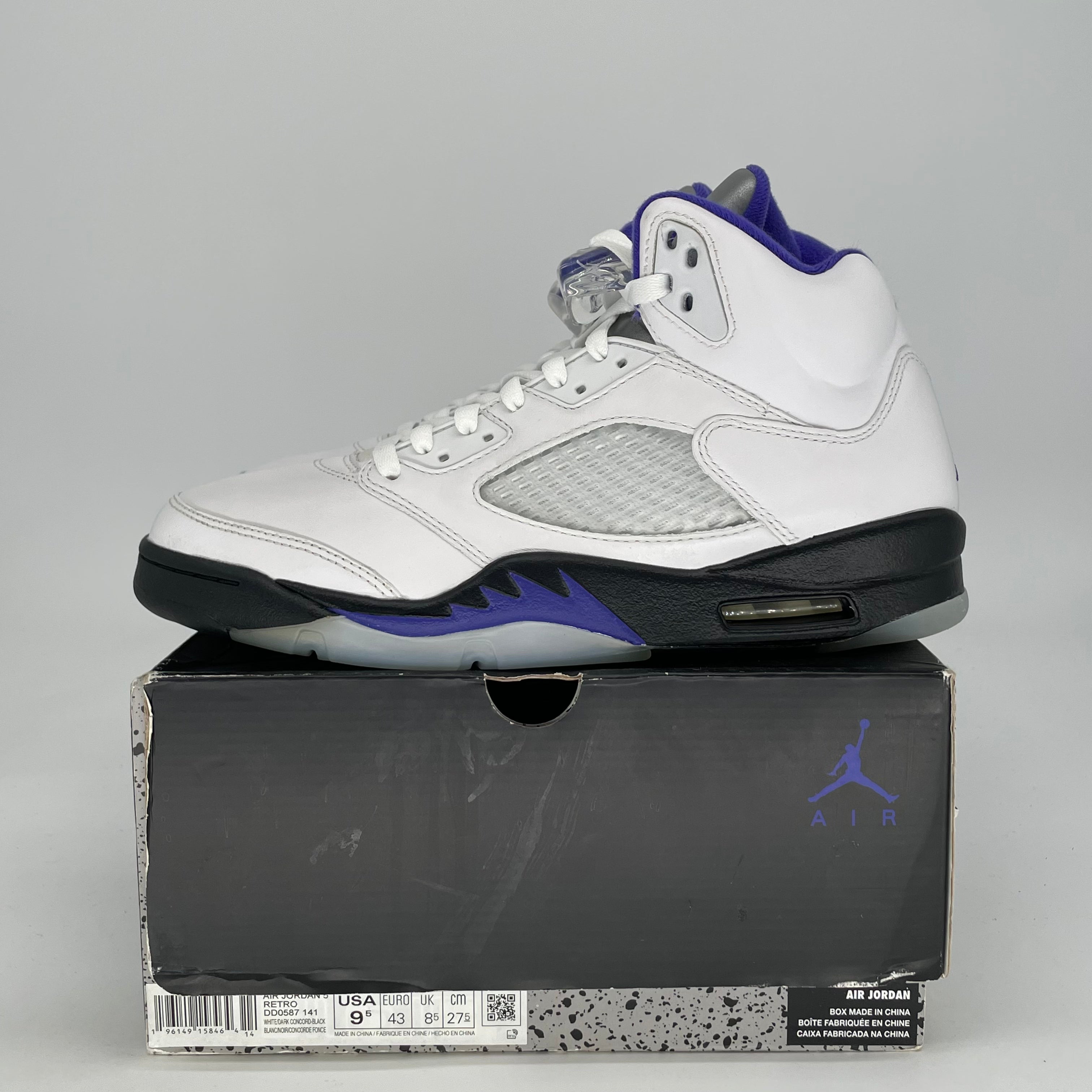 AIR JORDAN 5 DARK CONCORD DD0587-141 SIZE 9.5/11W
