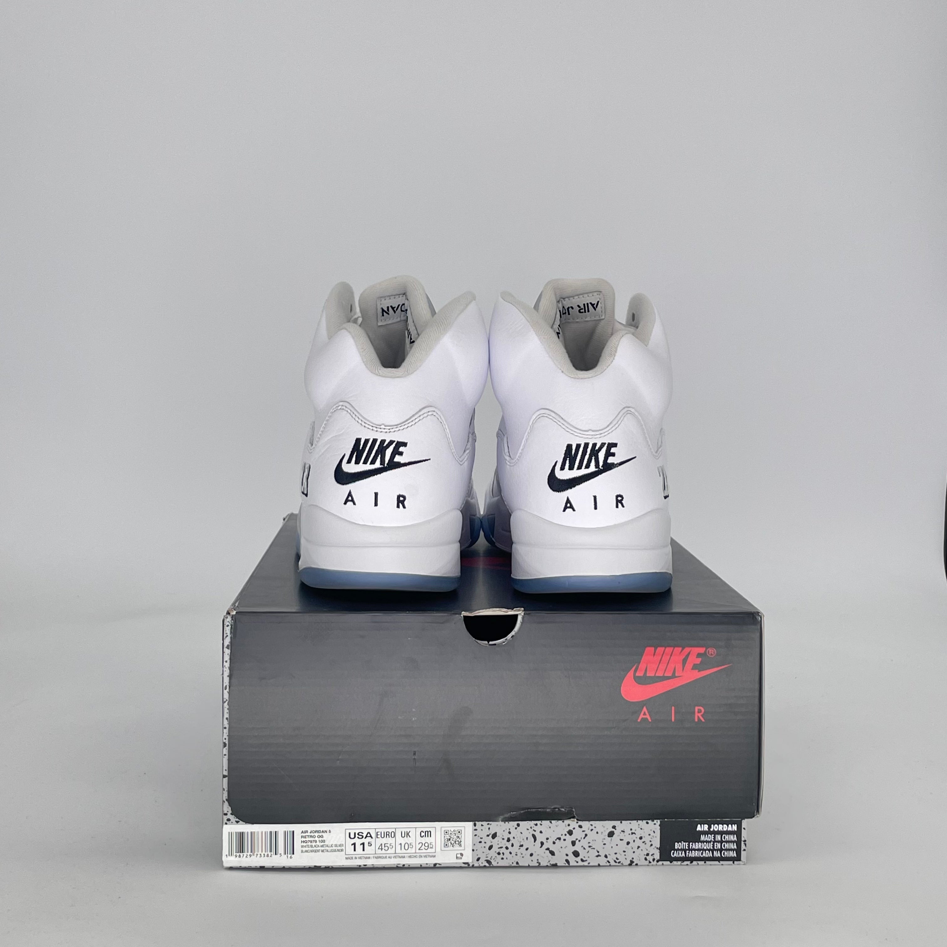 AIR JORDAN 5 WHITE METALLIC HQ7978-103 SIZE 11.5/13W