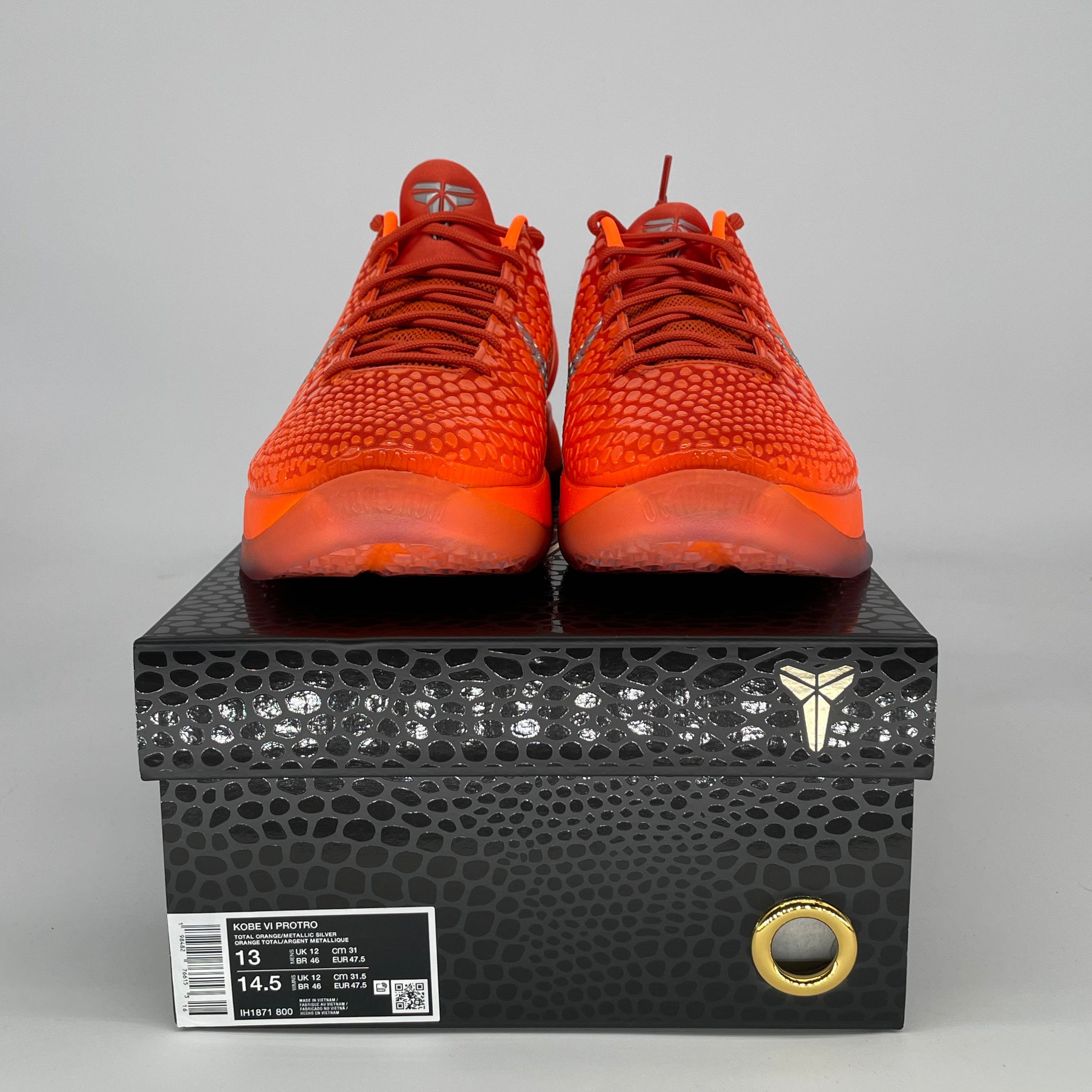 NIKE KOBE 6 PROTRO TOTAL ORANGE IH1871-800 SIZE 13/14.5W