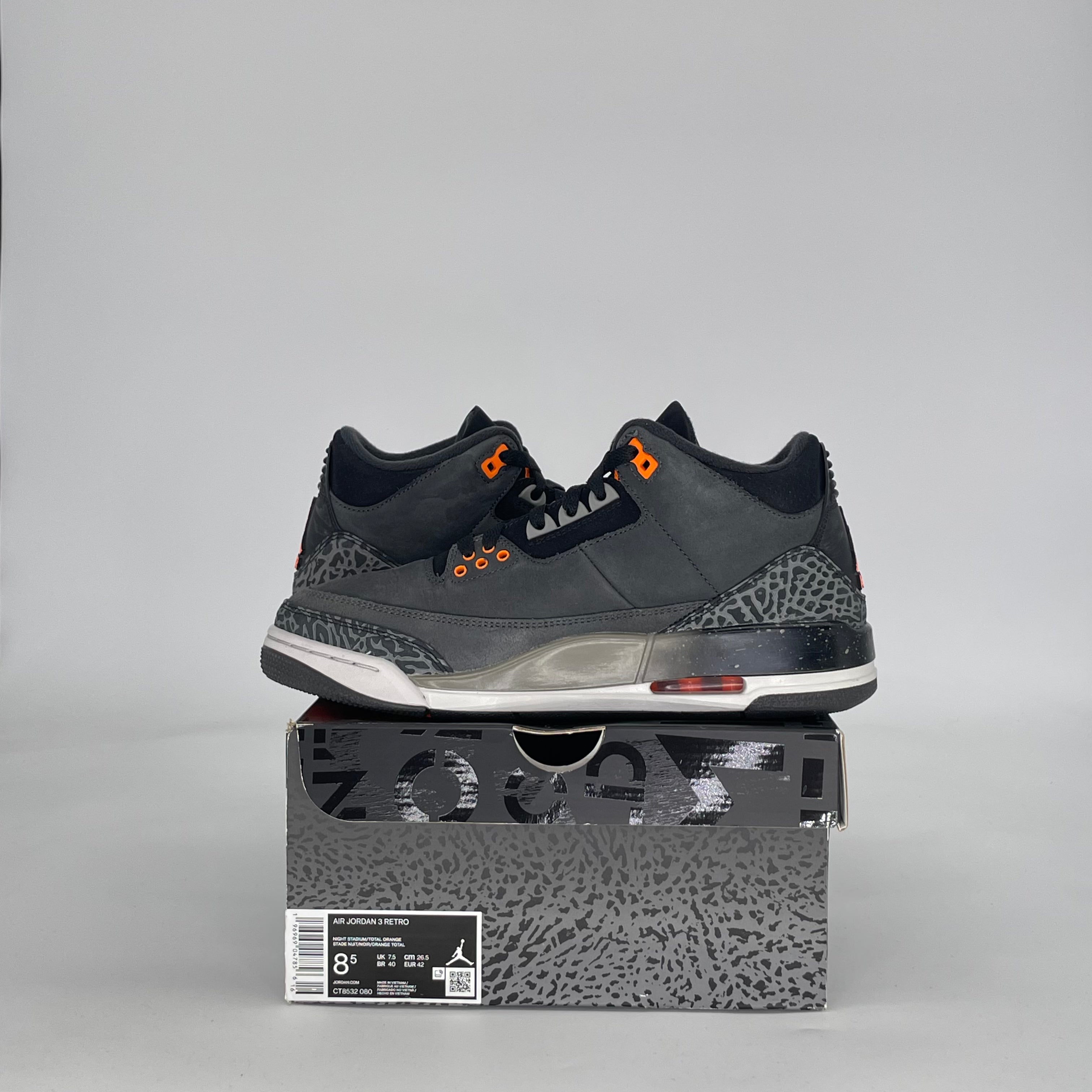 AIR JORDAN 3 FEAR PACK (2023) CT8532-080 SIZE 8.5/10W