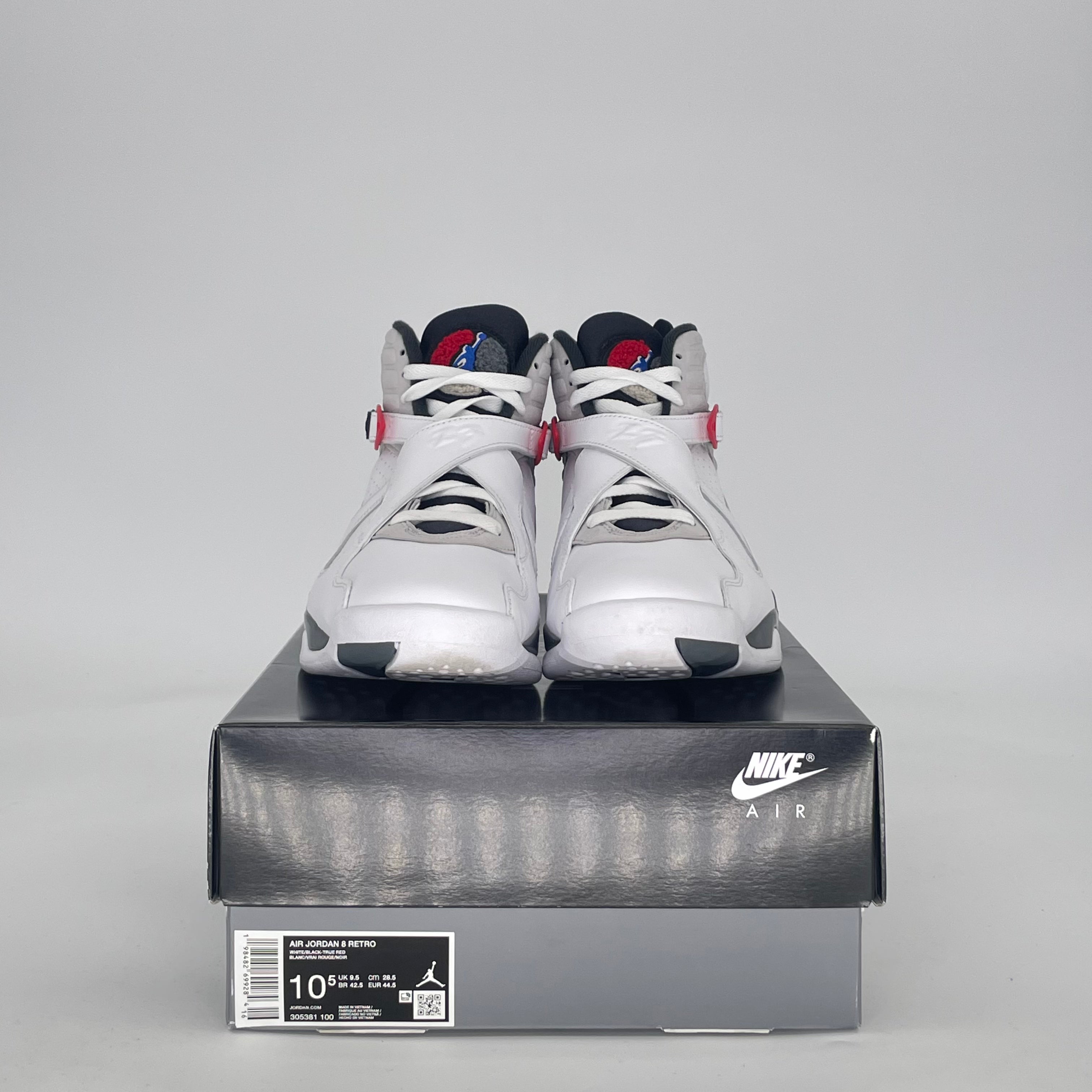 AIR JORDAN 8 WHITE TRUE RED 305381-100 SIZE 10.5/12W