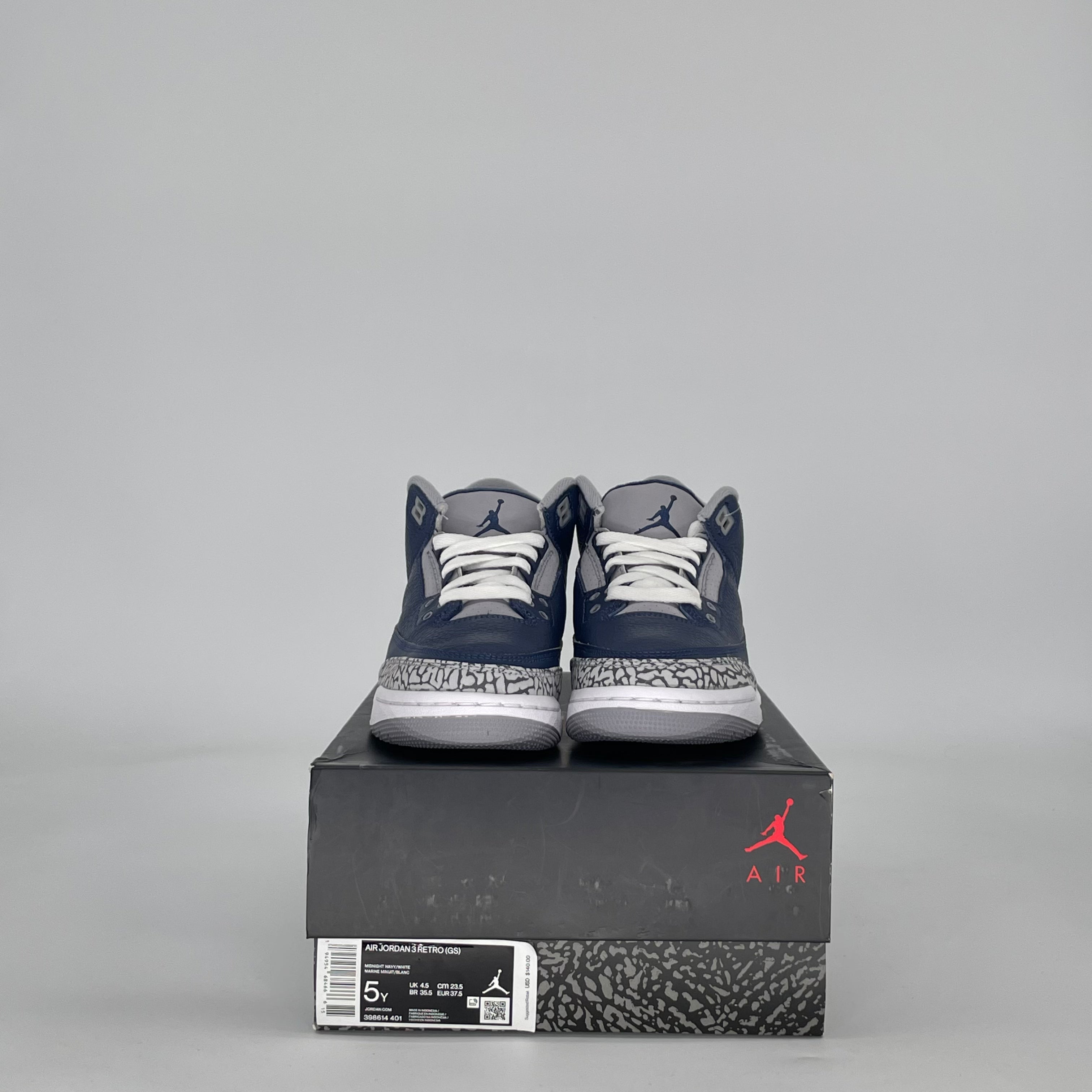 AIR JORDAN 3 GEORGETOWN (2021) 398614-401 SIZE 5/6.5W GS
