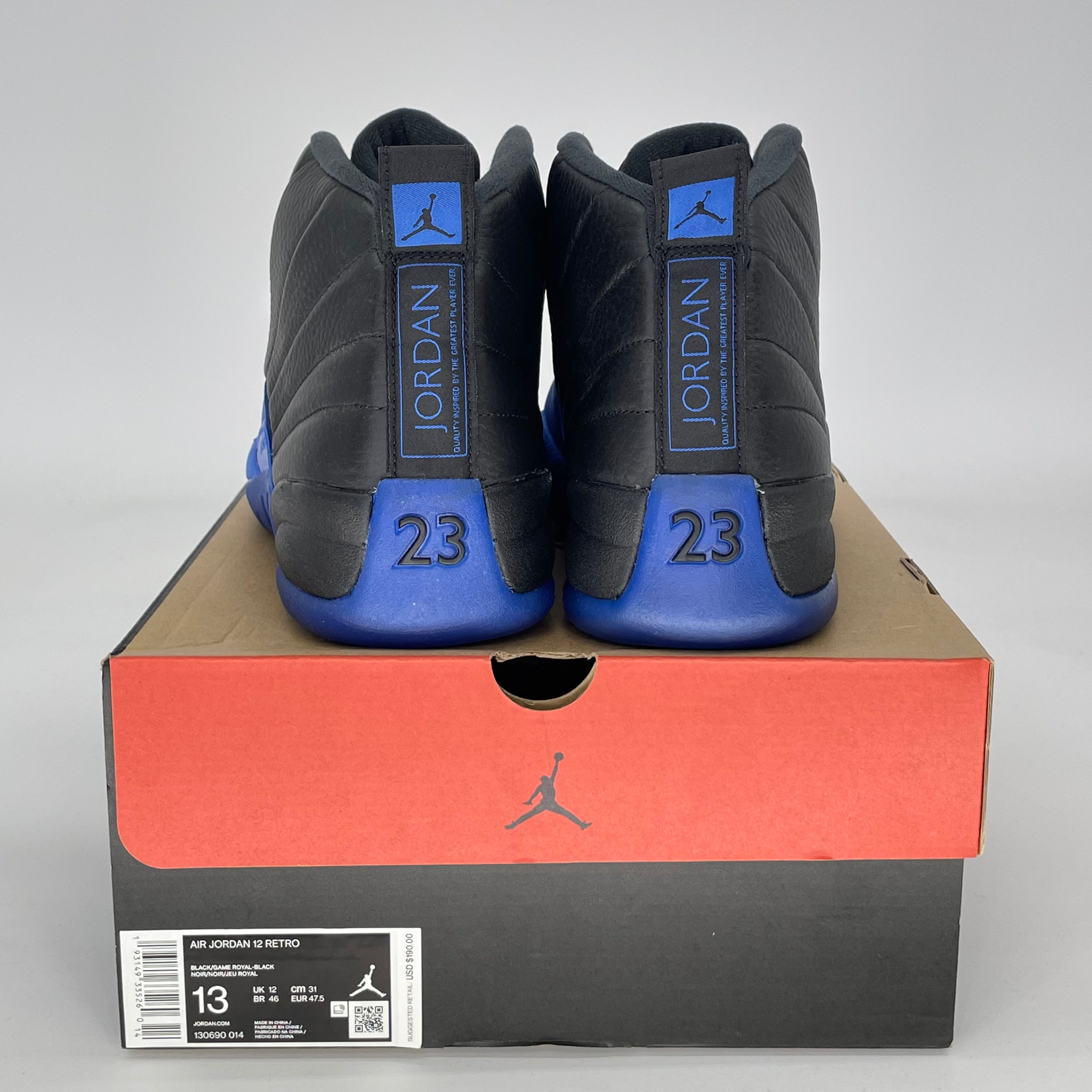 AIR JORDAN 12 BLACK GAME ROYAL 130690-014 SIZE 13/14.5W