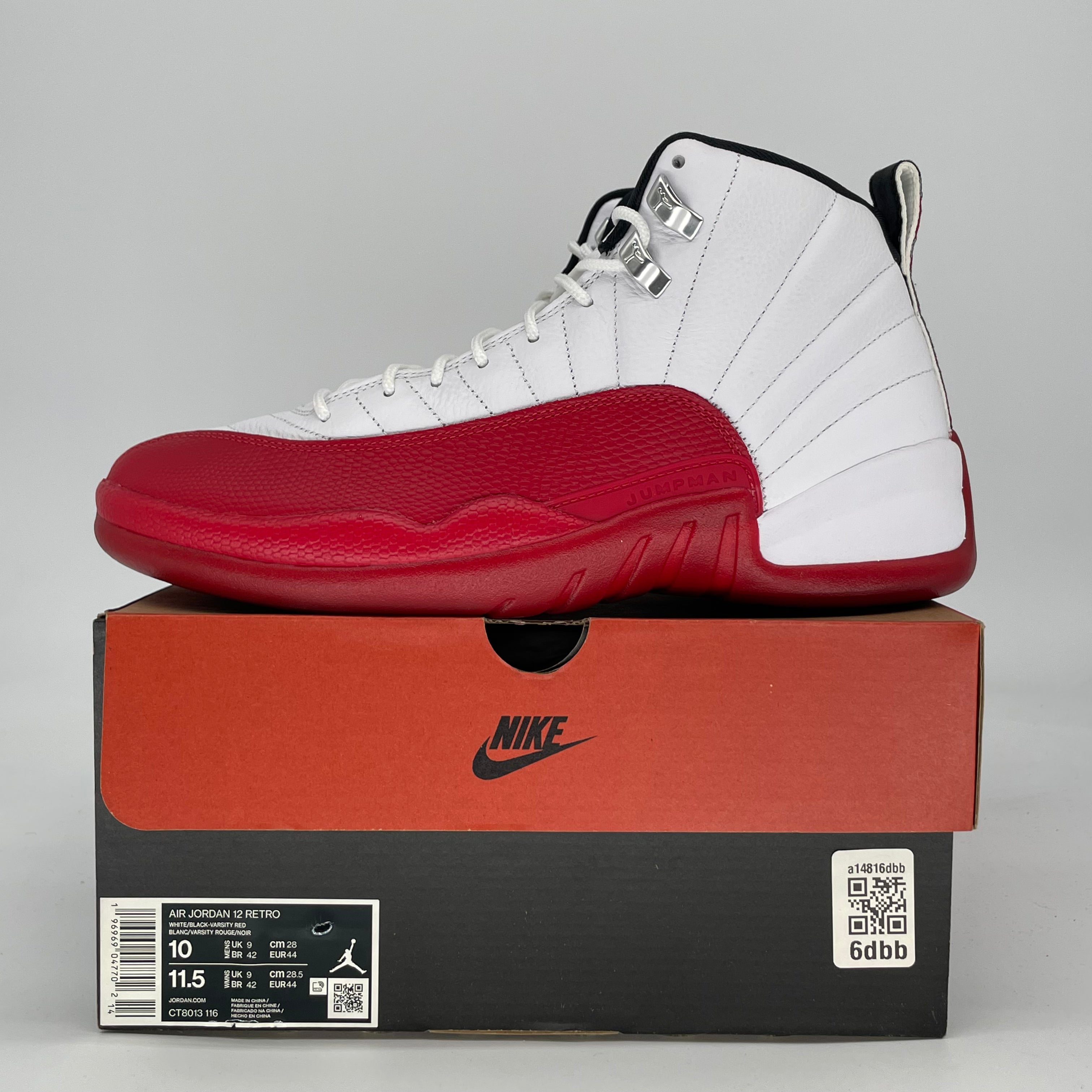 AIR JORDAN 12 CHERRY CT8031-116 SIZE 10/11.5W